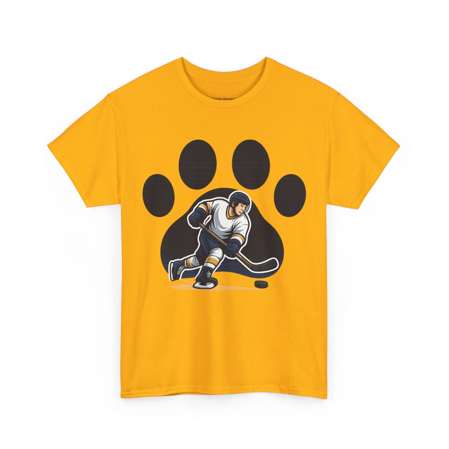 Hockey Paw Print Tee - Perfect for Ice Hockey Fans, Game Day Wear, Sports Events, Gifts for Athletes, Unisex Heavy Cotton T-Shirt