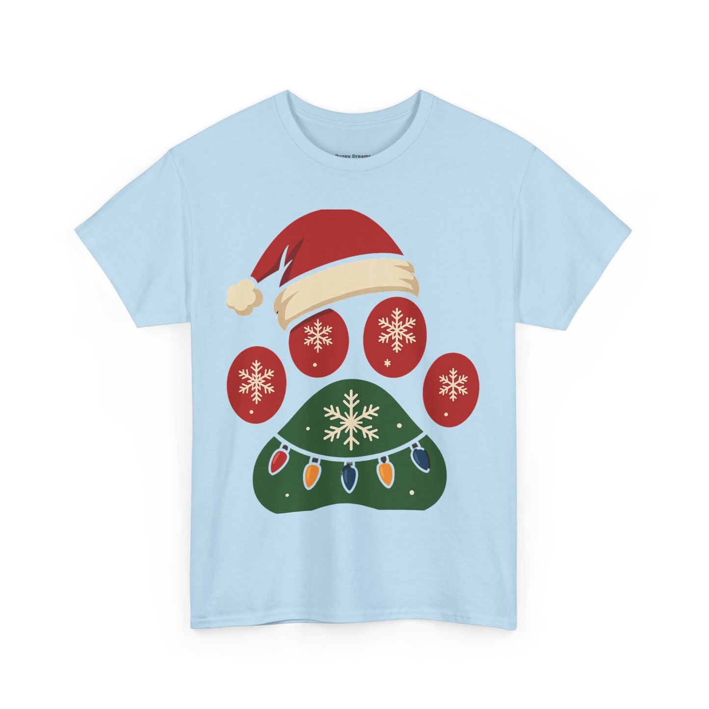 Festive Dog Paw Print Tee, Holiday T-Shirt for Pet Lovers, Christmas Casual Wear, Cute Pet Apparel, Winter Gift Idea