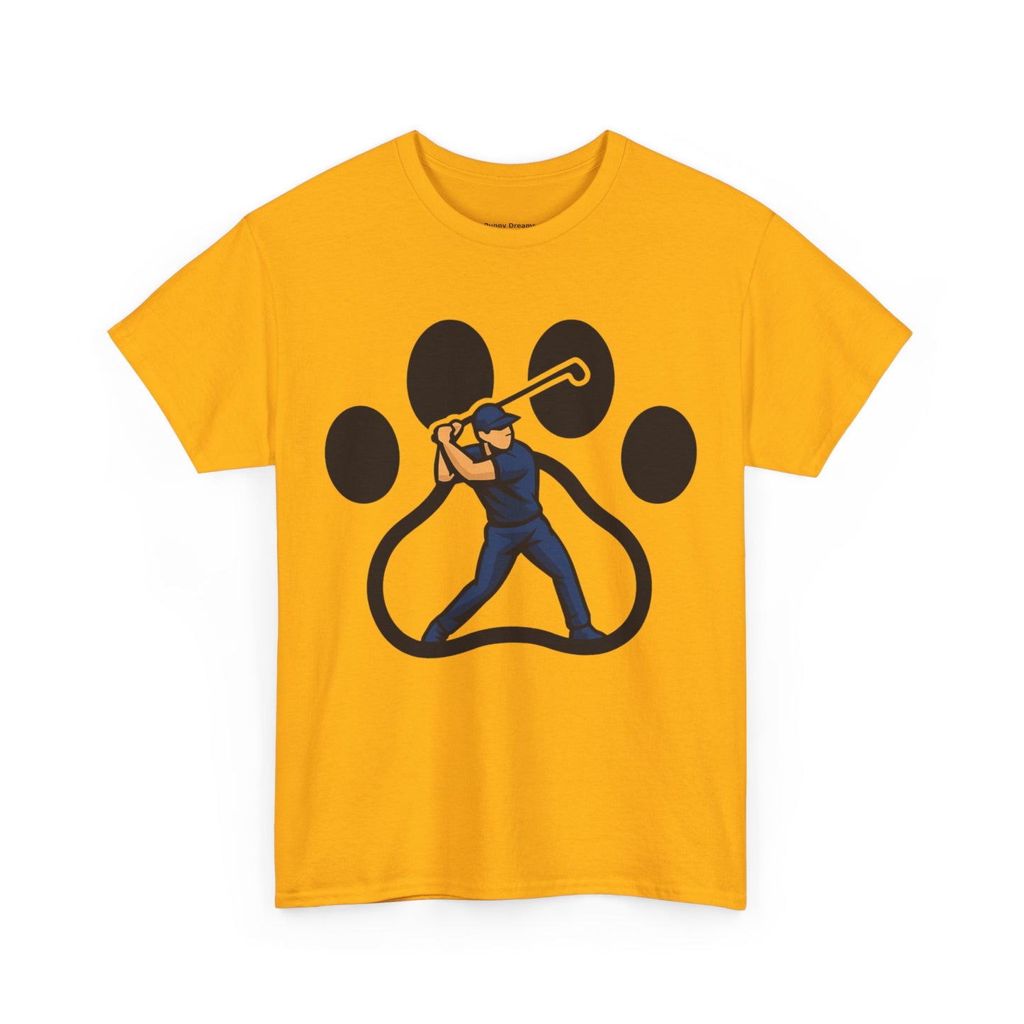 Paw Print Baseball Tee, Unisex Heavy Cotton Tee, Animal Lover Gift, Dog Dad Shirt, Casual Wear, Perfect for Birthdays, Sports Events