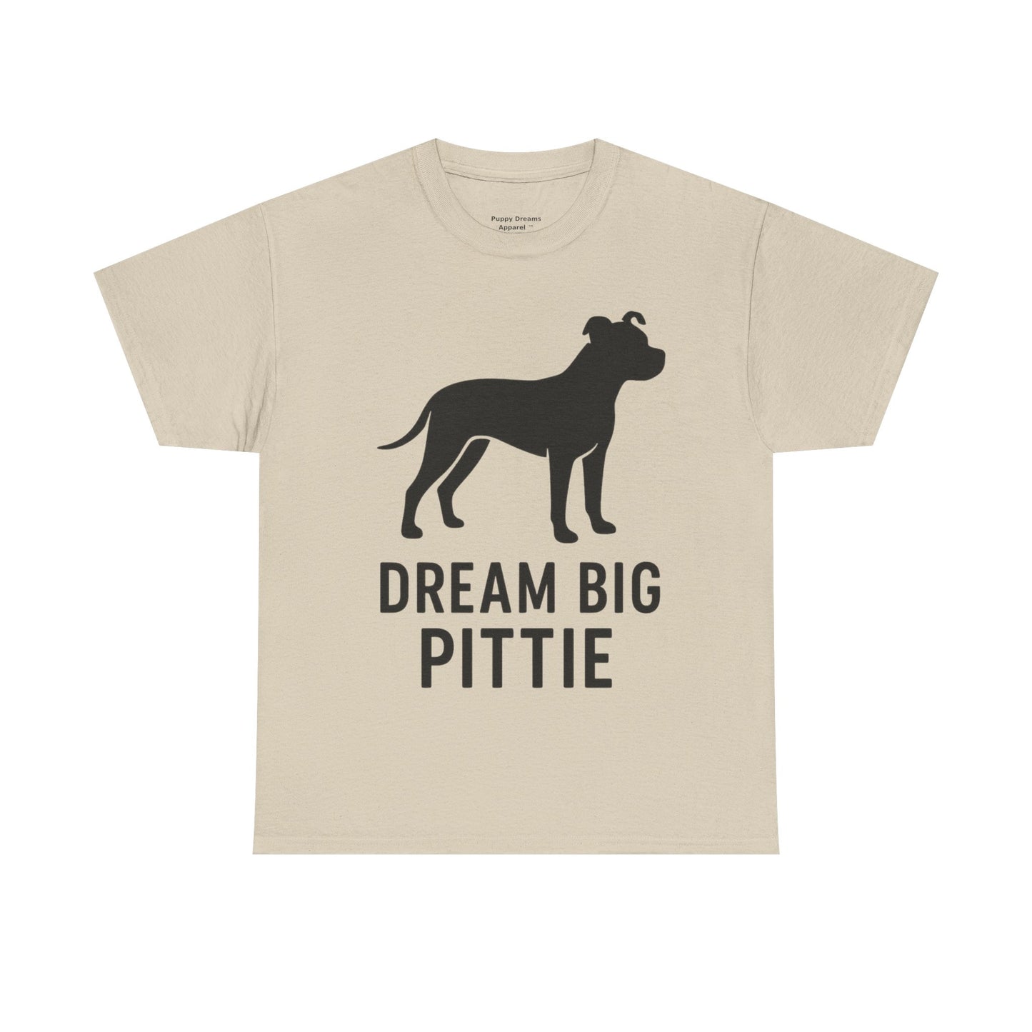 Unisex Heavy Cotton Tee with 'Dream Big Pittie' Design, Pet Lover Shirt, Gifts for Dog Owners, Animal Rescue Apparel, Dog Mom Gift