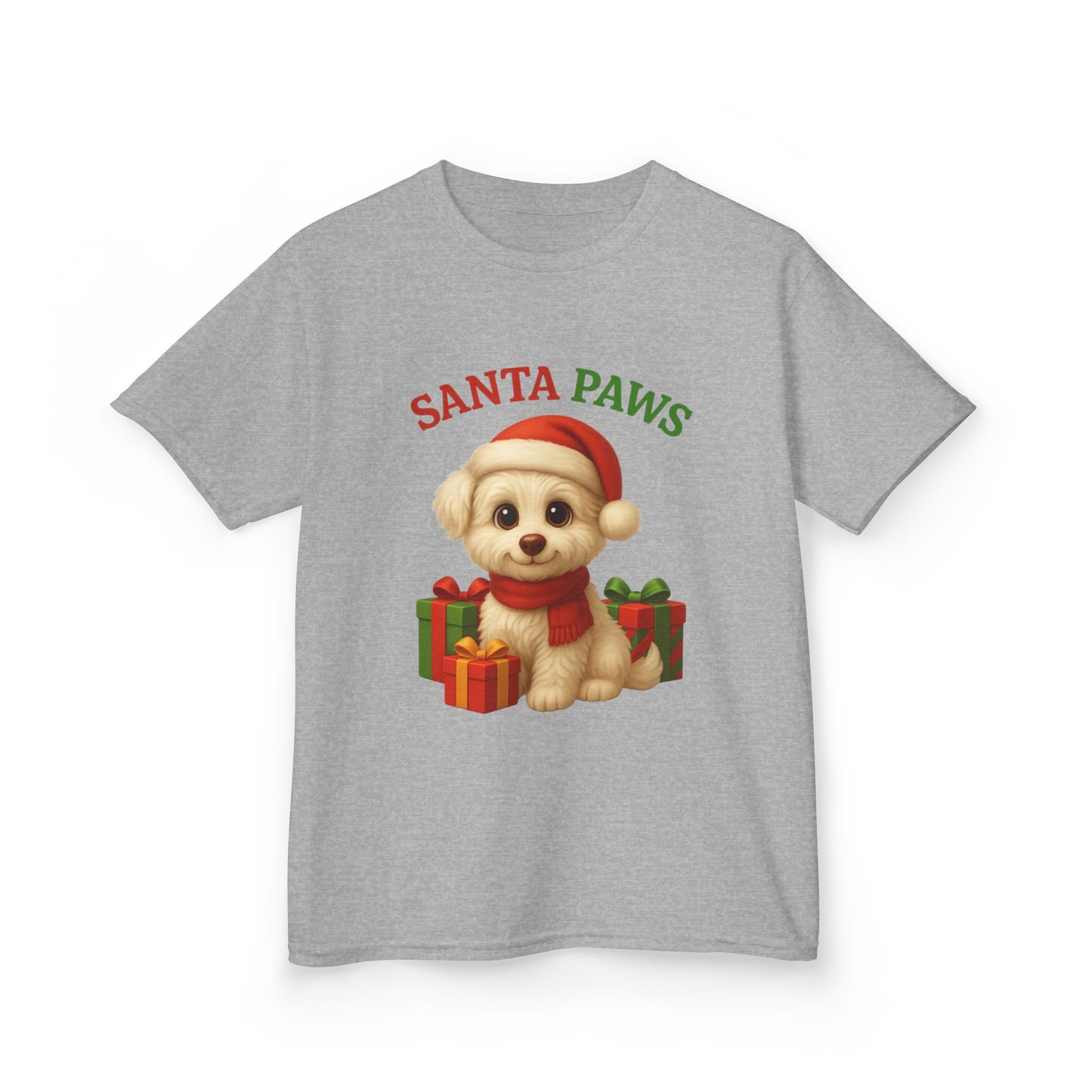 Santa Paws Kids Tee, Cozy Holiday T-Shirt for Children, Cute Christmas Apparel, Pet Lover Gift, Festive Kidswear