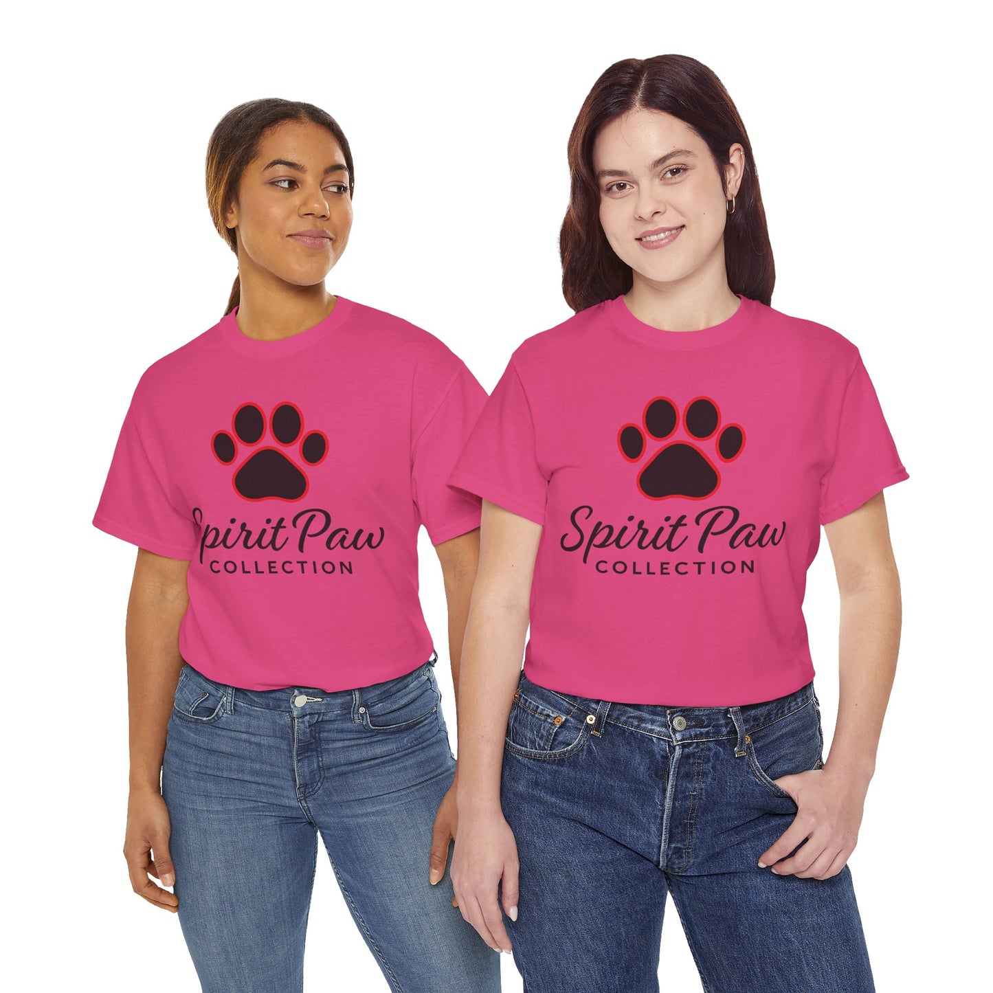 Unisex Heavy Cotton Tee with Spirit Paw Design | Pet Lover Gift, Animal Rescue Shirt, Casual Wear, Paw Print Tee, Dog Mom Apparel