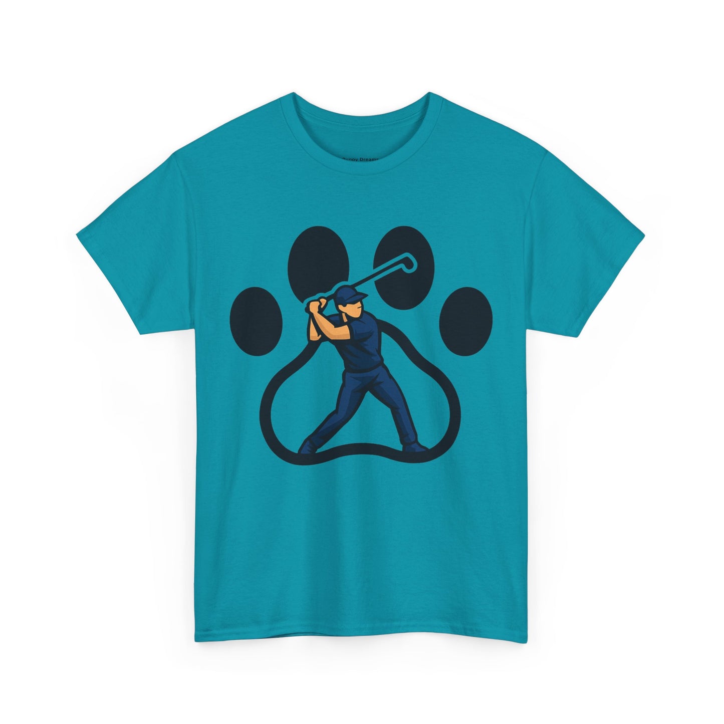 Paw Print Baseball Tee, Unisex Heavy Cotton Tee, Animal Lover Gift, Dog Dad Shirt, Casual Wear, Perfect for Birthdays, Sports Events