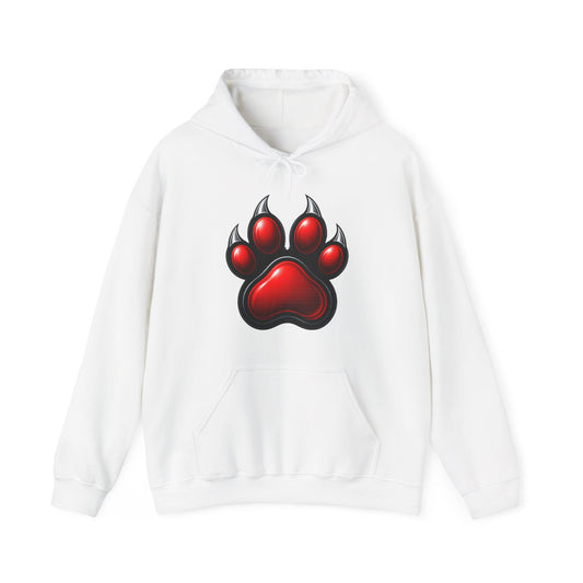 Red Paw Print Hoodie - Cozy Unisex Sweatshirt for Animal Lovers, Pet Enthusiasts, Gift for Dog Owners, Unique Casual Wear, Wild Style