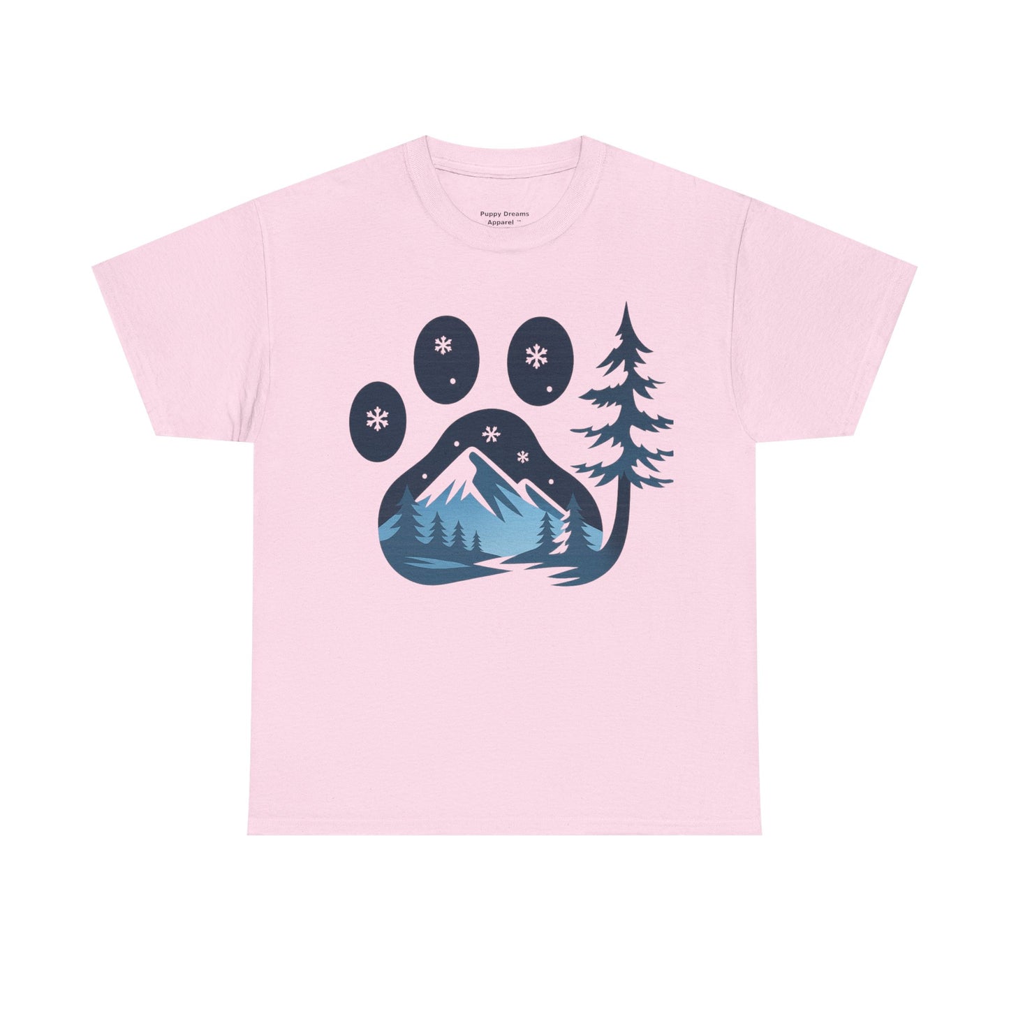 Mountain Paw Print Tee, Nature Lover Gift, Hiking T-Shirt, Animal Print Shirt, Unisex Graphic Tee, Outdoor Adventure Wear