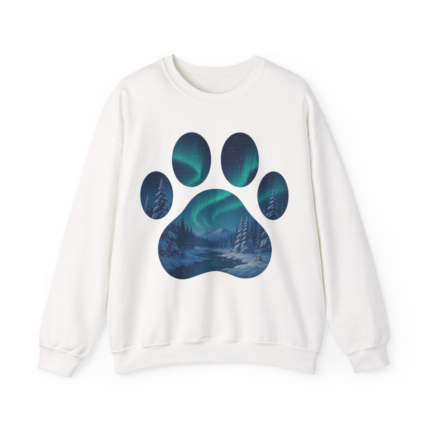 Cozy Wilderness Paw Print Sweatshirt | Unisex Crewneck, Nature Lover Gift, Eco-Friendly Apparel, Perfect for Campers, Animal Lovers