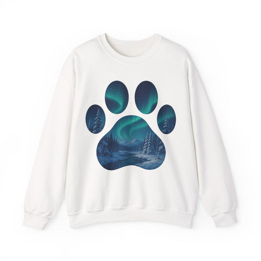 Cozy Wilderness Paw Print Sweatshirt | Unisex Crewneck, Nature Lover Gift, Eco-Friendly Apparel, Perfect for Campers, Animal Lovers