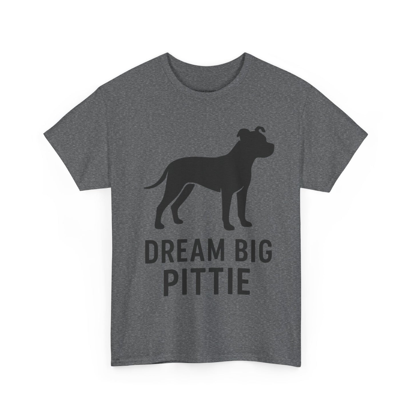 Unisex Heavy Cotton Tee with 'Dream Big Pittie' Design, Pet Lover Shirt, Gifts for Dog Owners, Animal Rescue Apparel, Dog Mom Gift