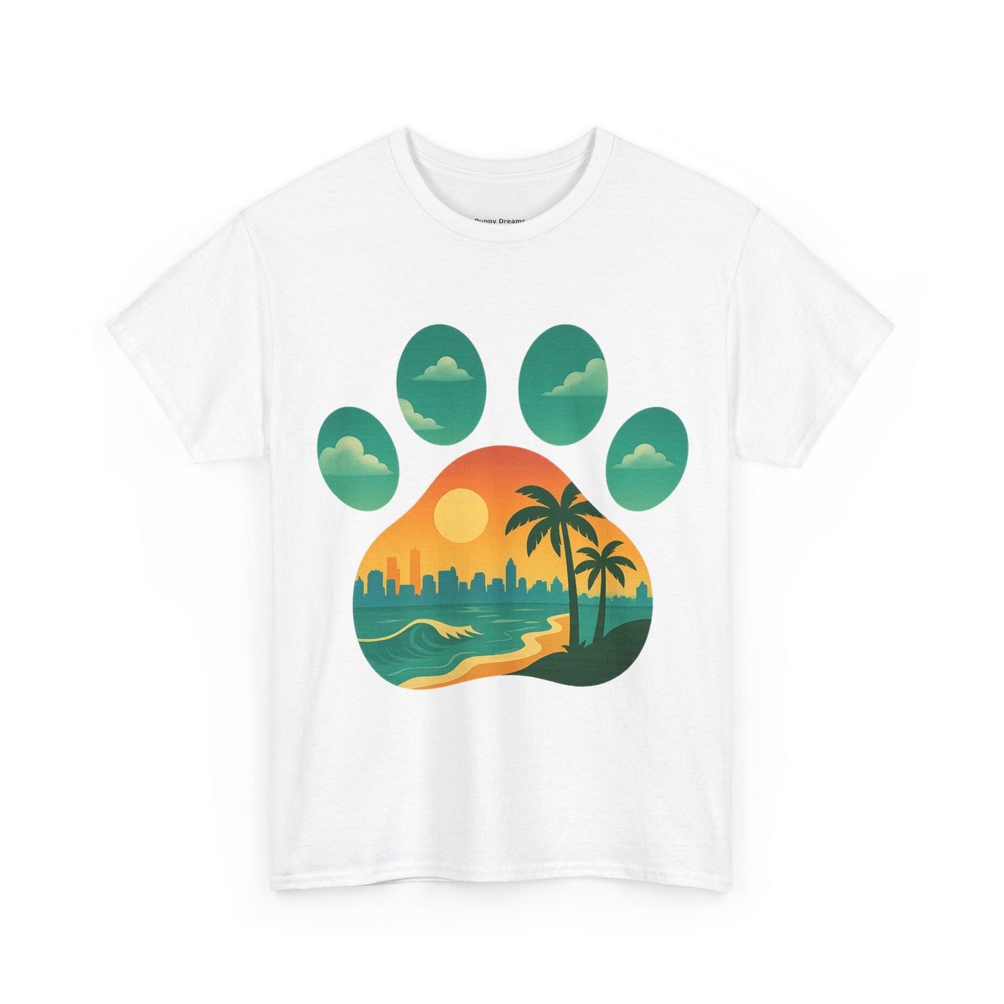 T-Shirt with Palm Tree Sunset Design, Beach Lover Gift, Unisex Shirt, Summer Vibes Tee, Casual Wear, Nature-Inspired Fashion