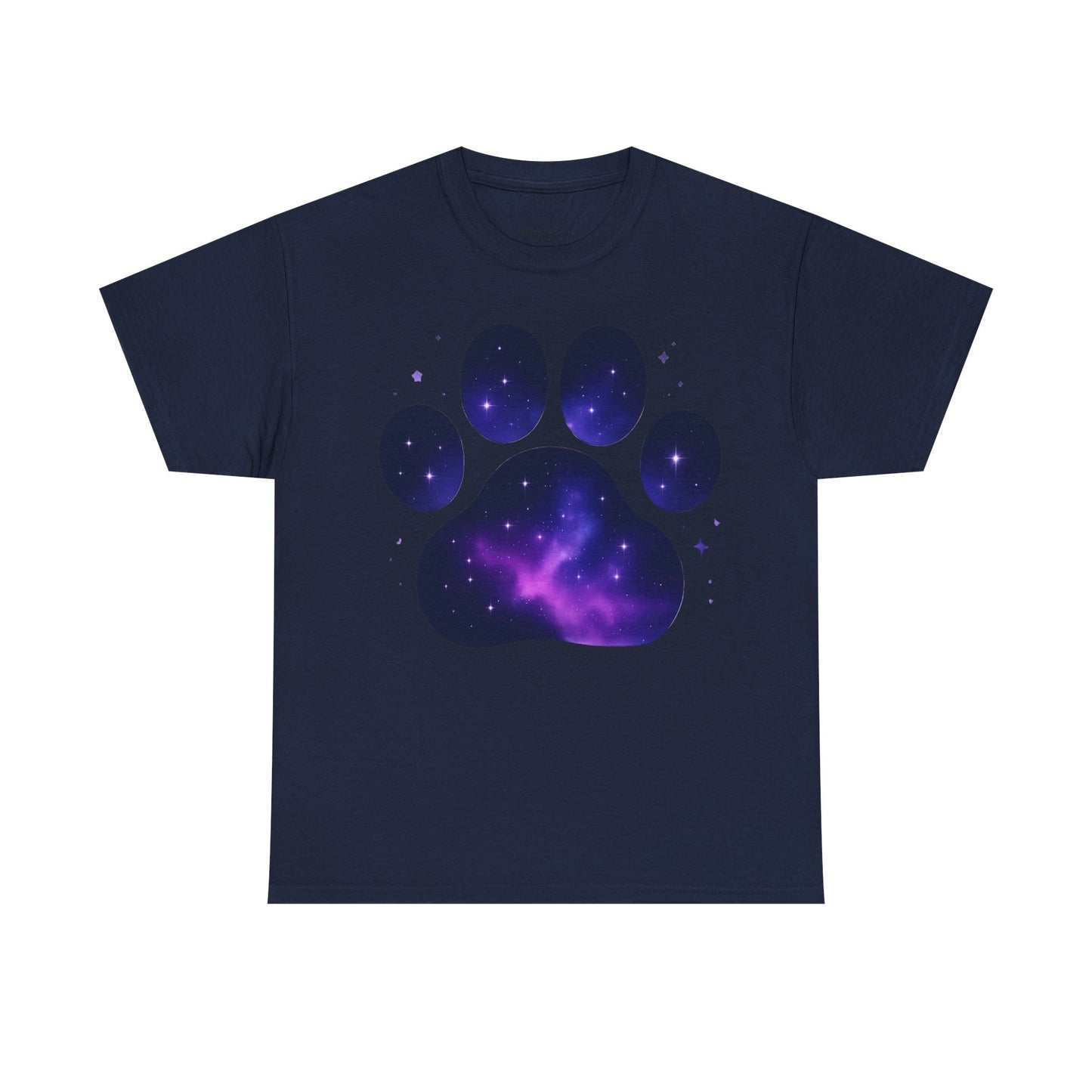 Cosmic Pet Paw Print Tee | Unisex T-Shirt for Animal Lovers, Galaxy Print, Dog & Cat Tees, Gift for Pet Owners, Space Theme Shirt