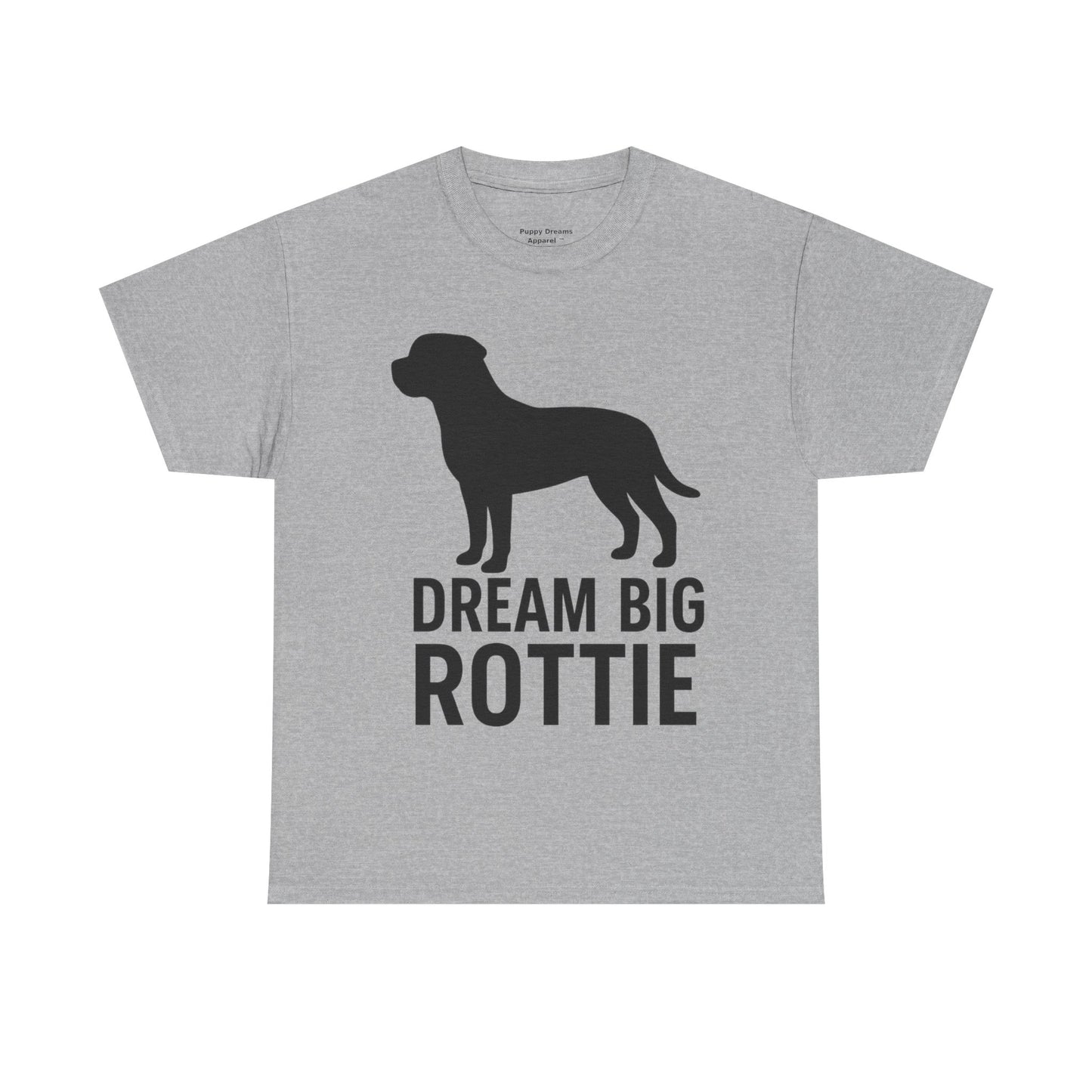 Dream Big Rottie Unisex Heavy Cotton Tee, Dog Lover Gift, Animal Rights Advocate Shirt, Casual Wear, Pet Owner Apparel
