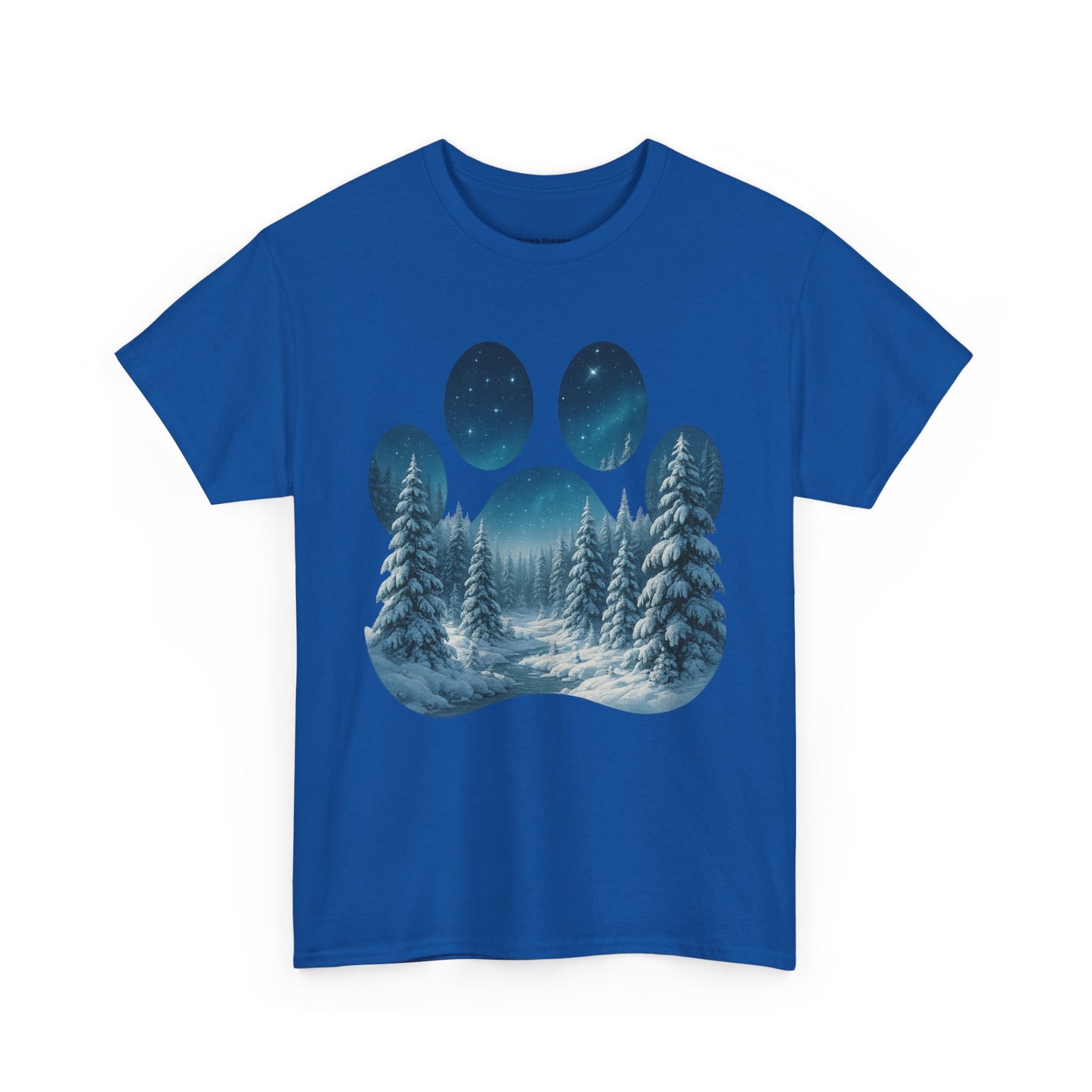Nighttime Forest Scene Unisex Heavy Cotton Tee, Vintage Aesthetic T-Shirt, Nature Lover Gift, Outdoor Adventure Shirt, Cozy Casual Tee