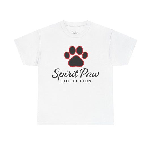 Unisex Heavy Cotton Tee with Spirit Paw Design | Pet Lover Gift, Animal Rescue Shirt, Casual Wear, Paw Print Tee, Dog Mom Apparel