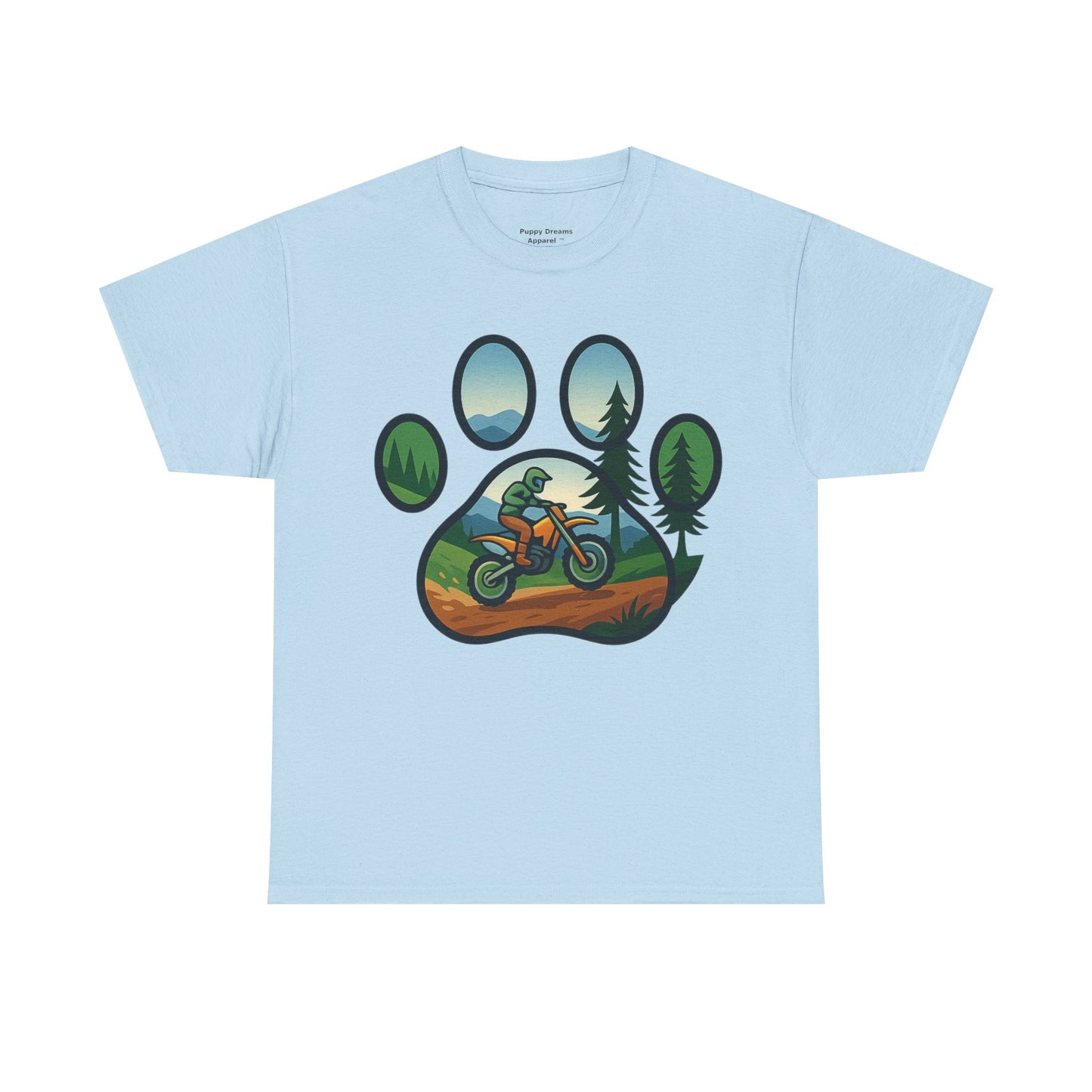 Adventure Paw Print T-Shirt, Unisex Cotton Tee, Outdoor Enthusiast Gift, Nature Lover Shirt, Motorcycle Graphics Tee
