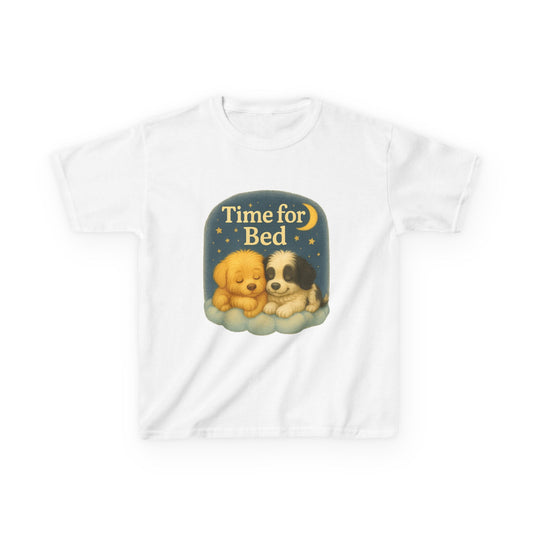 Cute Kids Bedtime Tee - Time for Bed Pajama Top, Children’s Sleepwear, Dog Lovers Gift, Cozy Bedtime Shirt, Fun Animal T-Shirt