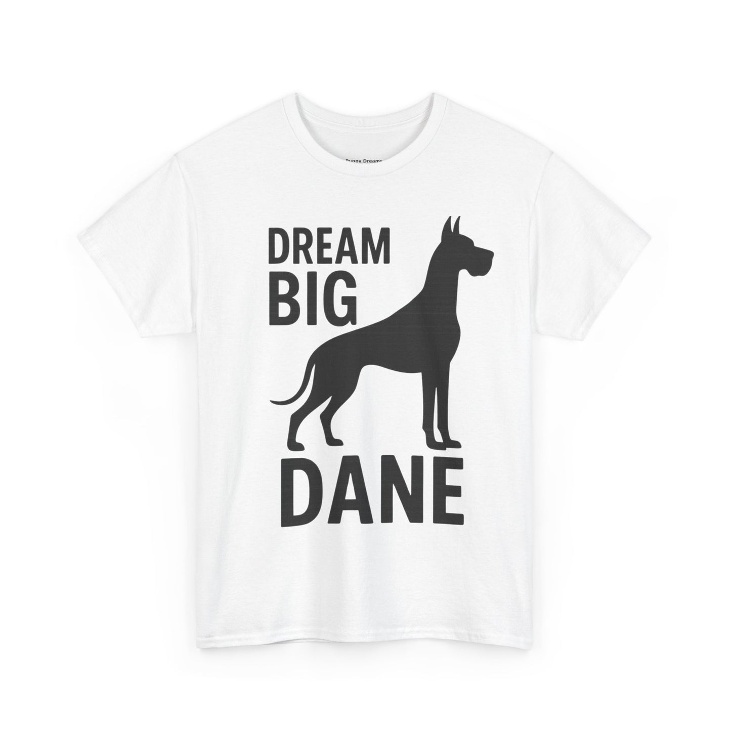 Dream Big Dane Unisex Heavy Cotton Tee, Great Dane Dog Lover Shirt, Pet Gift, Casual Wear, Dog Owner Tee, Animal Lover Apparel