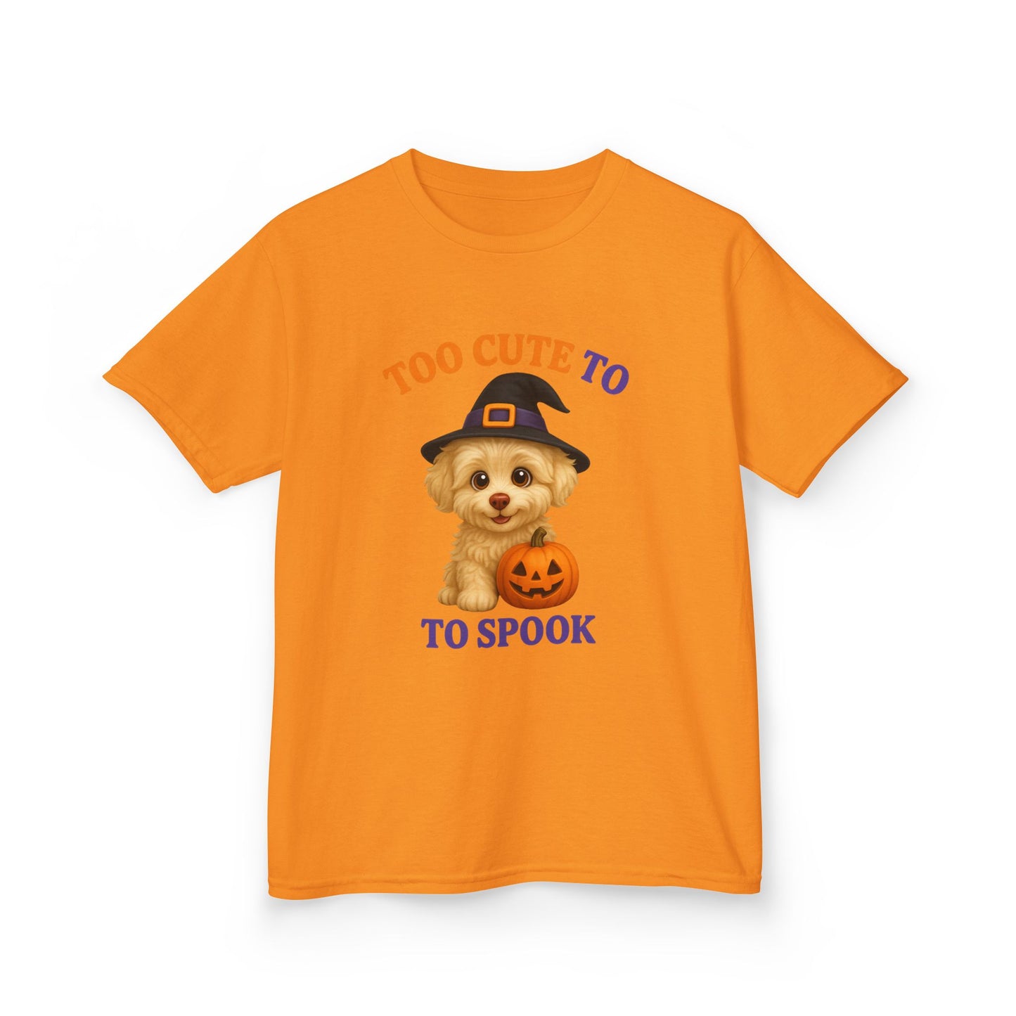 Too Cute to Spook Kids Tee, Halloween Shirt, Funny Kids T-Shirt, Cute Dog Shirt, Kids Halloween Costume Tee, Fall Holiday Apparel