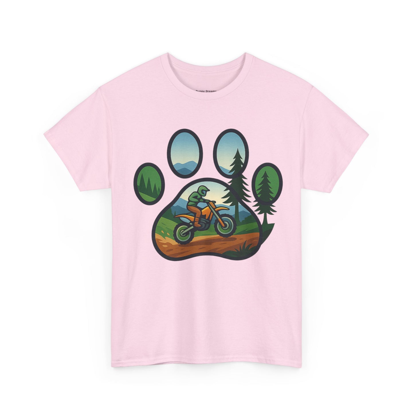Adventure Paw Print T-Shirt, Unisex Cotton Tee, Outdoor Enthusiast Gift, Nature Lover Shirt, Motorcycle Graphics Tee
