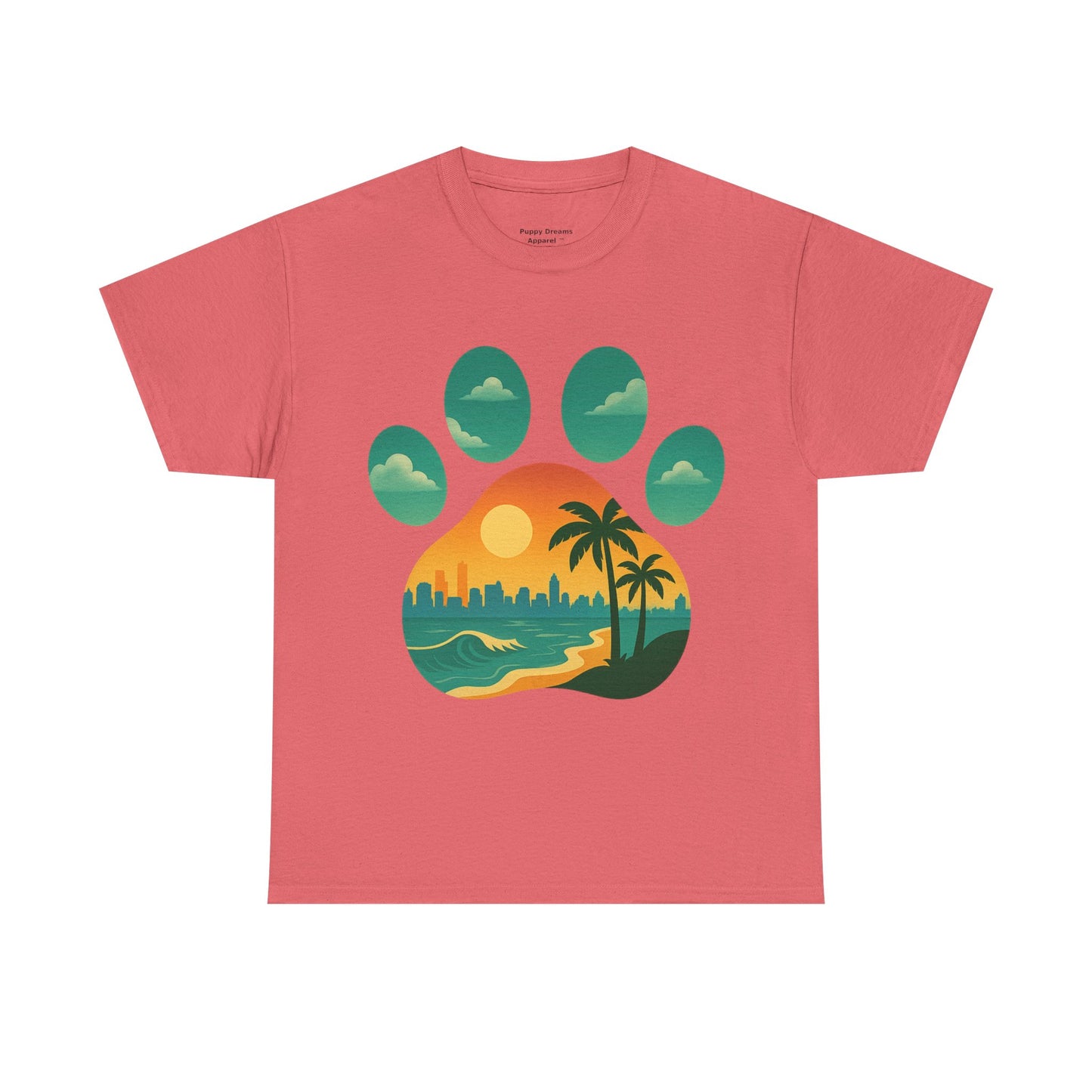T-Shirt with Palm Tree Sunset Design, Beach Lover Gift, Unisex Shirt, Summer Vibes Tee, Casual Wear, Nature-Inspired Fashion