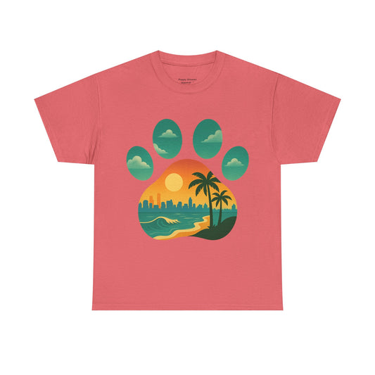 T-Shirt with Palm Tree Sunset Design, Beach Lover Gift, Unisex Shirt, Summer Vibes Tee, Casual Wear, Nature-Inspired Fashion
