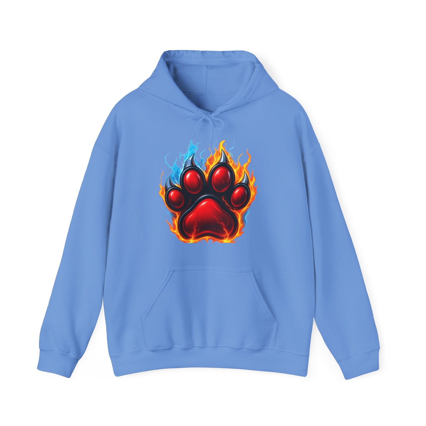 Fierce Flame Paw Print Hoodie, Cozy Sweatshirt for Animal Lovers, Perfect Gift for Pet Owners, Great for Birthdays or Holidays, Unisex
