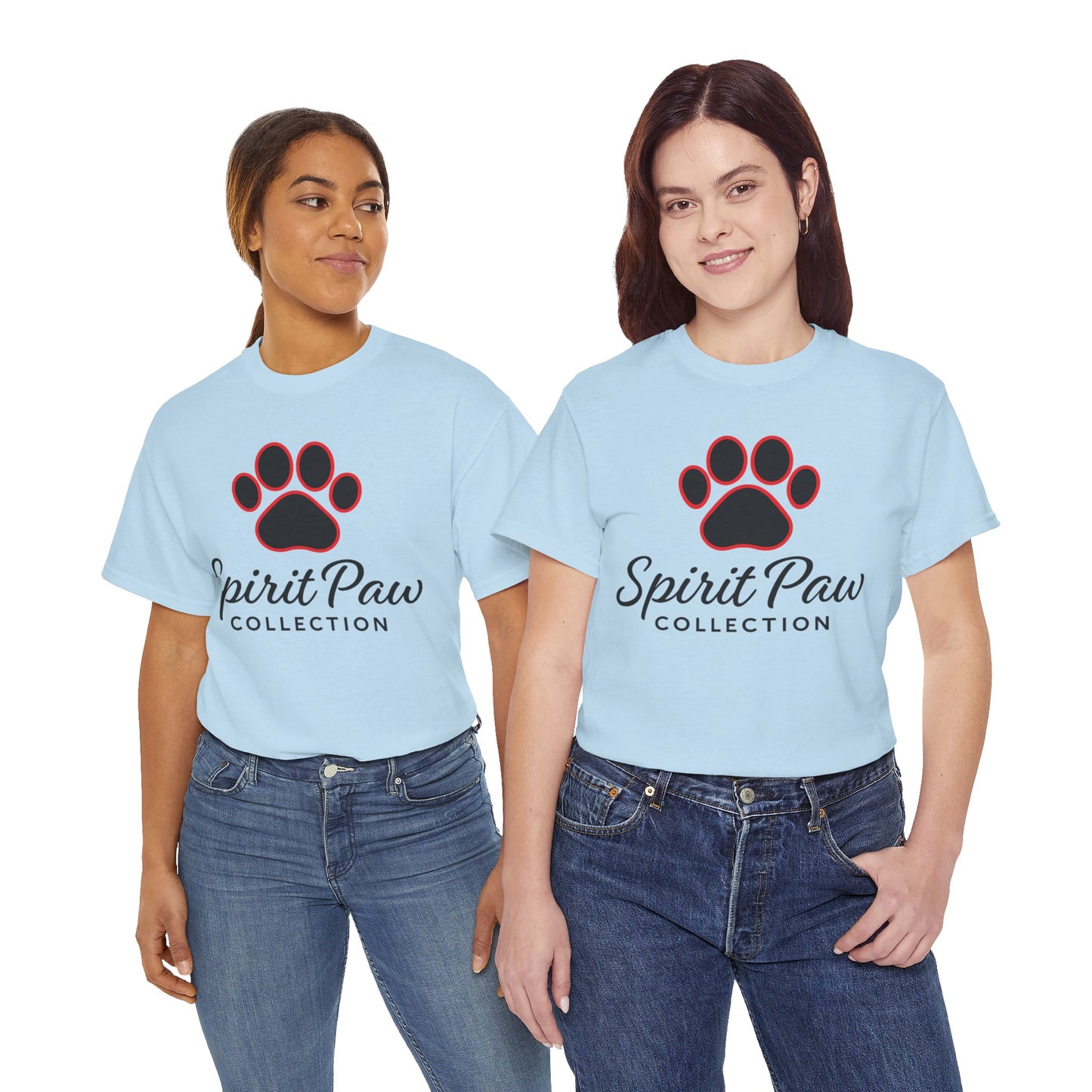Unisex Heavy Cotton Tee with Spirit Paw Design | Pet Lover Gift, Animal Rescue Shirt, Casual Wear, Paw Print Tee, Dog Mom Apparel