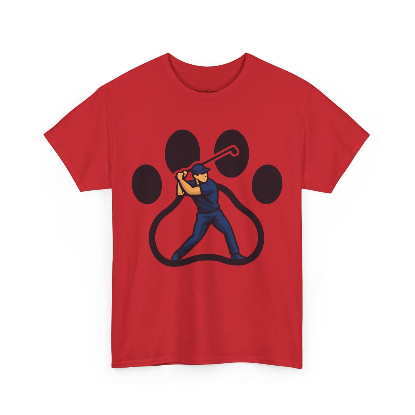 Paw Print Baseball Tee, Unisex Heavy Cotton Tee, Animal Lover Gift, Dog Dad Shirt, Casual Wear, Perfect for Birthdays, Sports Events