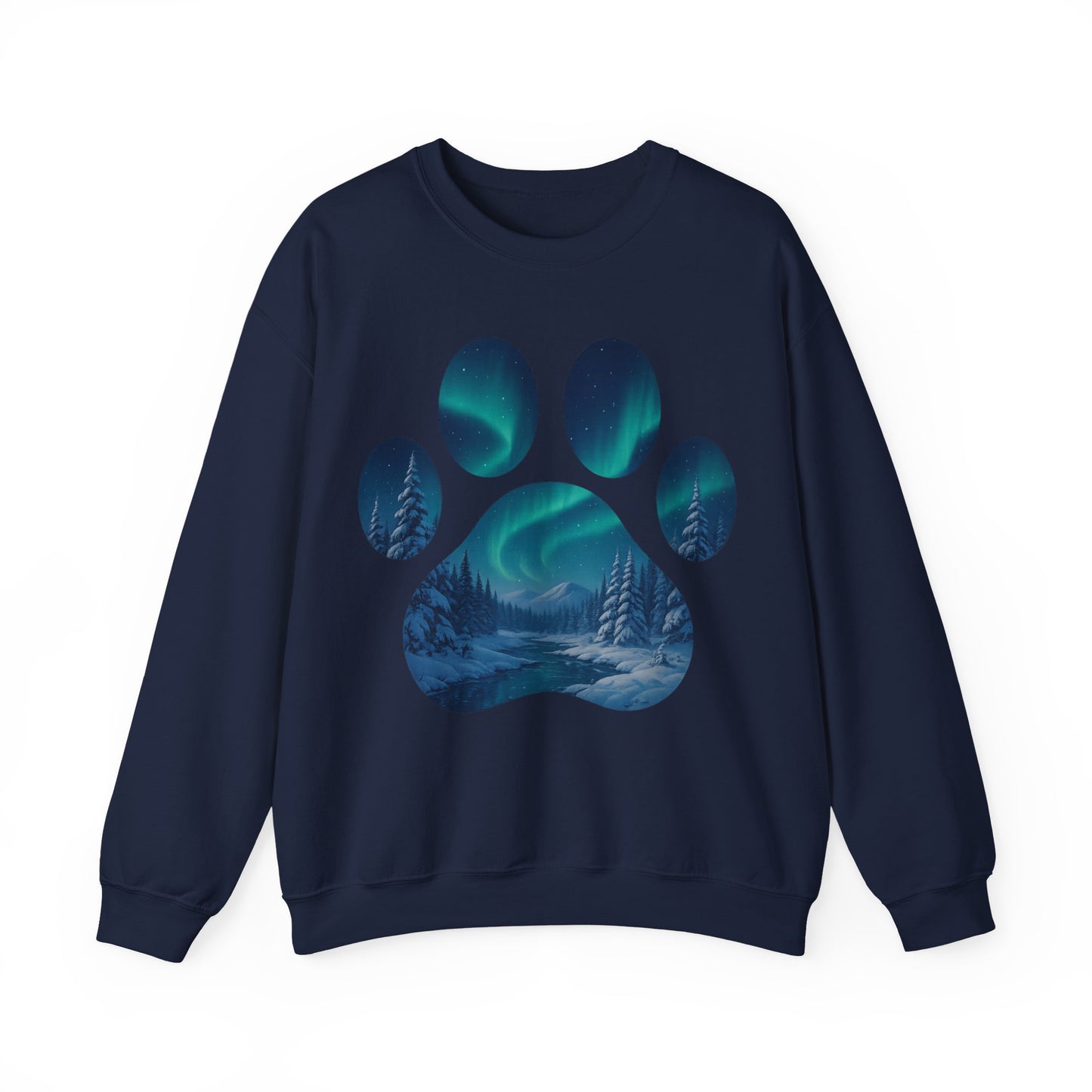 Cozy Wilderness Paw Print Sweatshirt | Unisex Crewneck, Nature Lover Gift, Eco-Friendly Apparel, Perfect for Campers, Animal Lovers