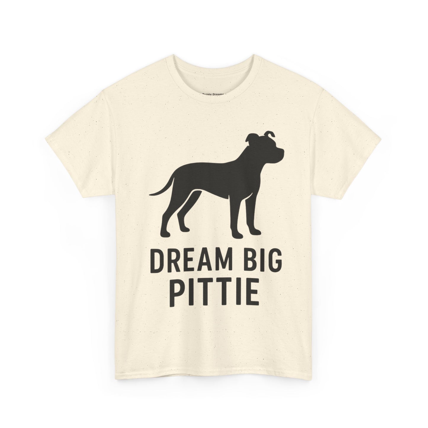 Unisex Heavy Cotton Tee with 'Dream Big Pittie' Design, Pet Lover Shirt, Gifts for Dog Owners, Animal Rescue Apparel, Dog Mom Gift
