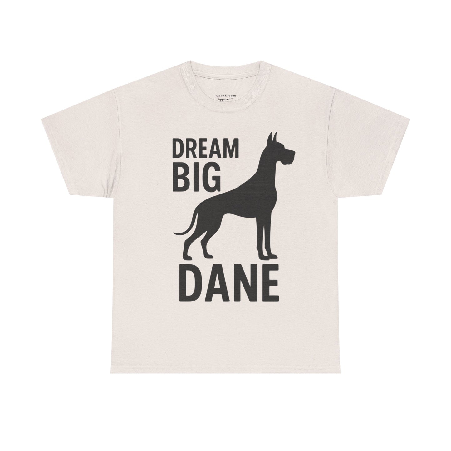 Dream Big Dane Unisex Heavy Cotton Tee, Great Dane Dog Lover Shirt, Pet Gift, Casual Wear, Dog Owner Tee, Animal Lover Apparel