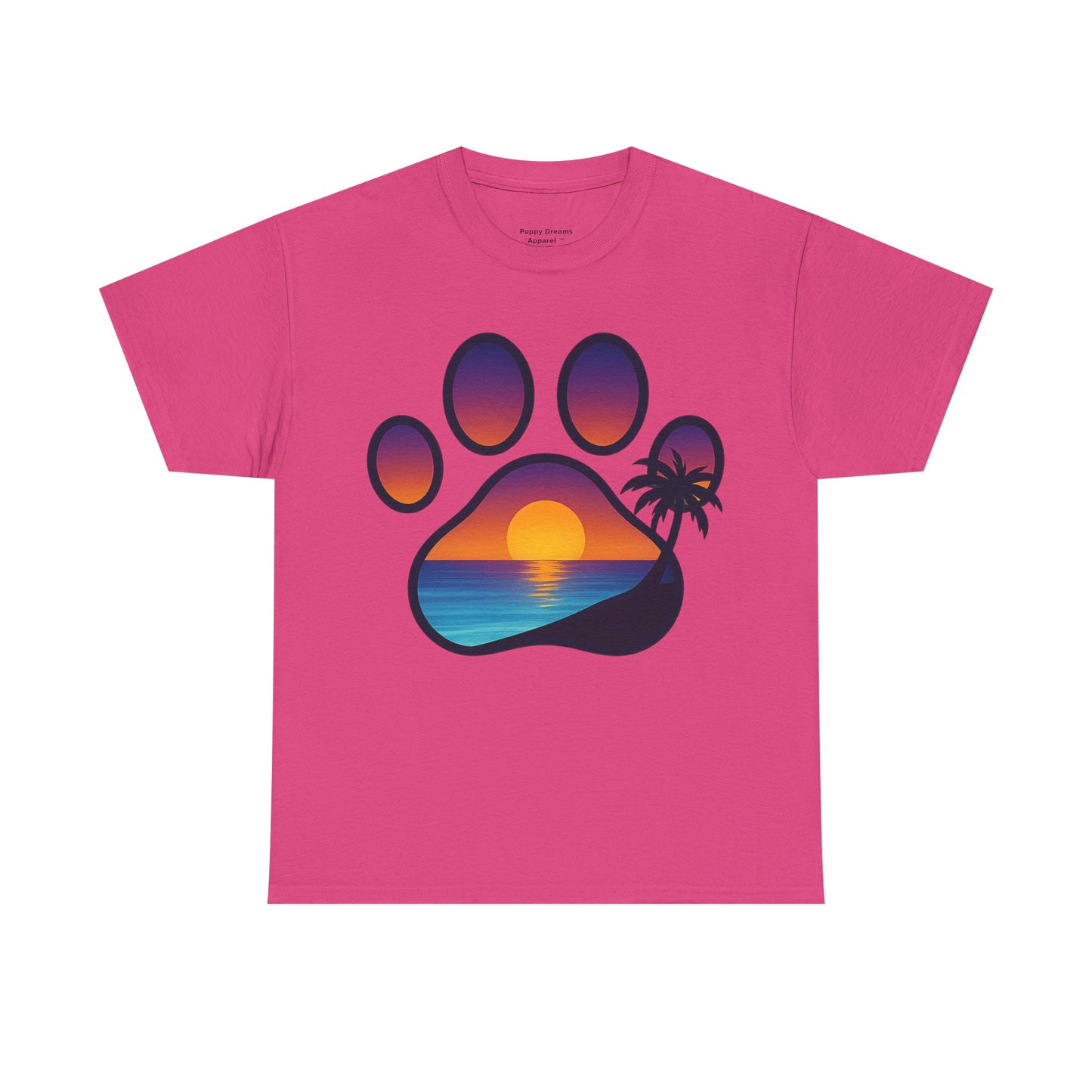 Sunset Beach Paw Print Tee | Pet Lovers Shirt, Gift for Dog Owners, Casual Wear, Summer Vibes, Animal Lover Apparel