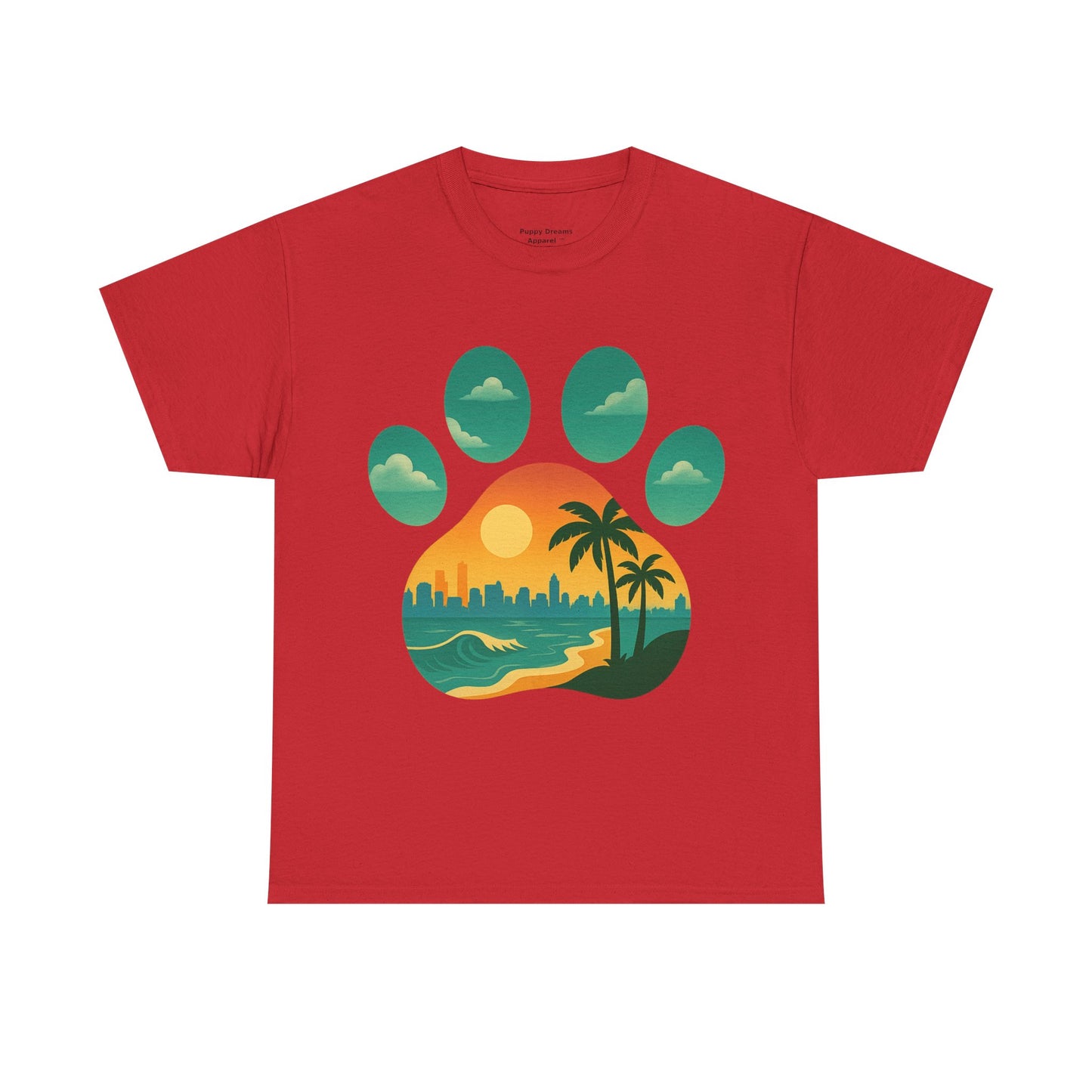T-Shirt with Palm Tree Sunset Design, Beach Lover Gift, Unisex Shirt, Summer Vibes Tee, Casual Wear, Nature-Inspired Fashion
