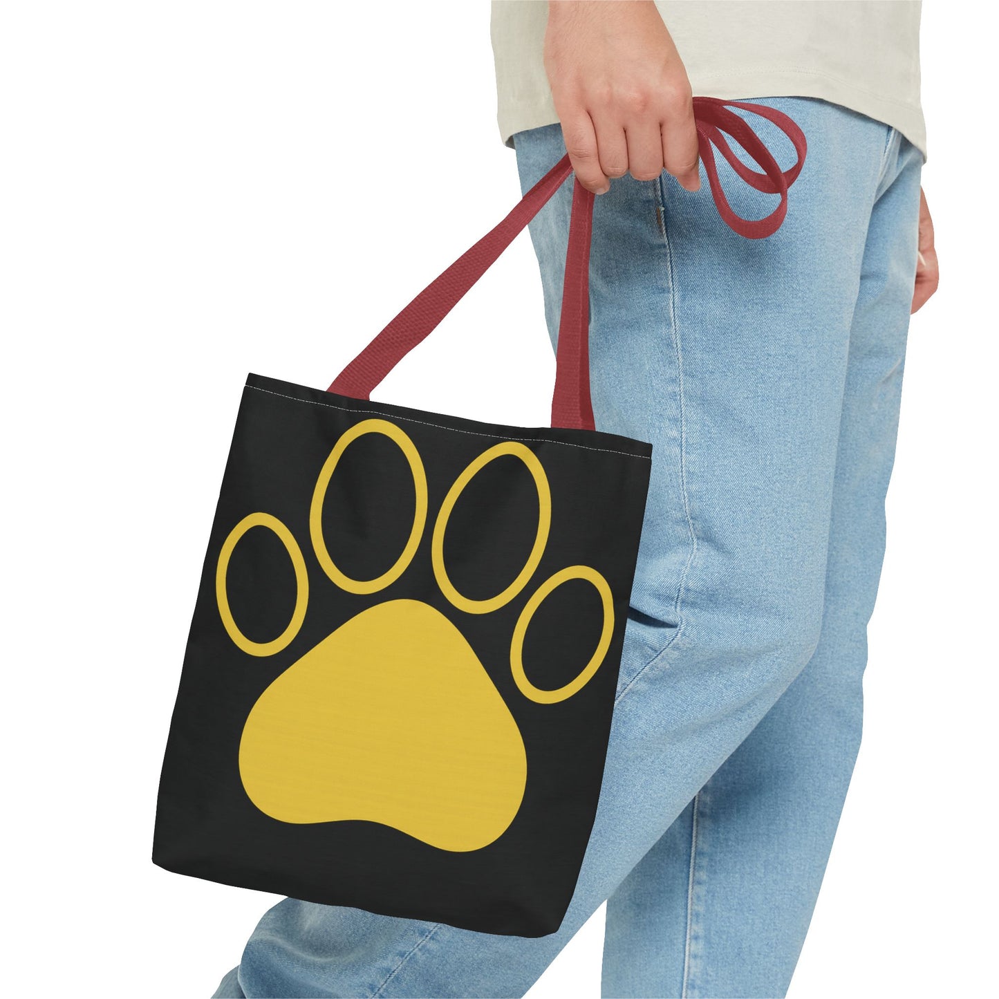 Custom Pet Lover Tote Bag, Yellow Paw Print, Eco-Friendly Bag, Gift for Pet Parents, Dog Mom Bag, Animal Lover Bag