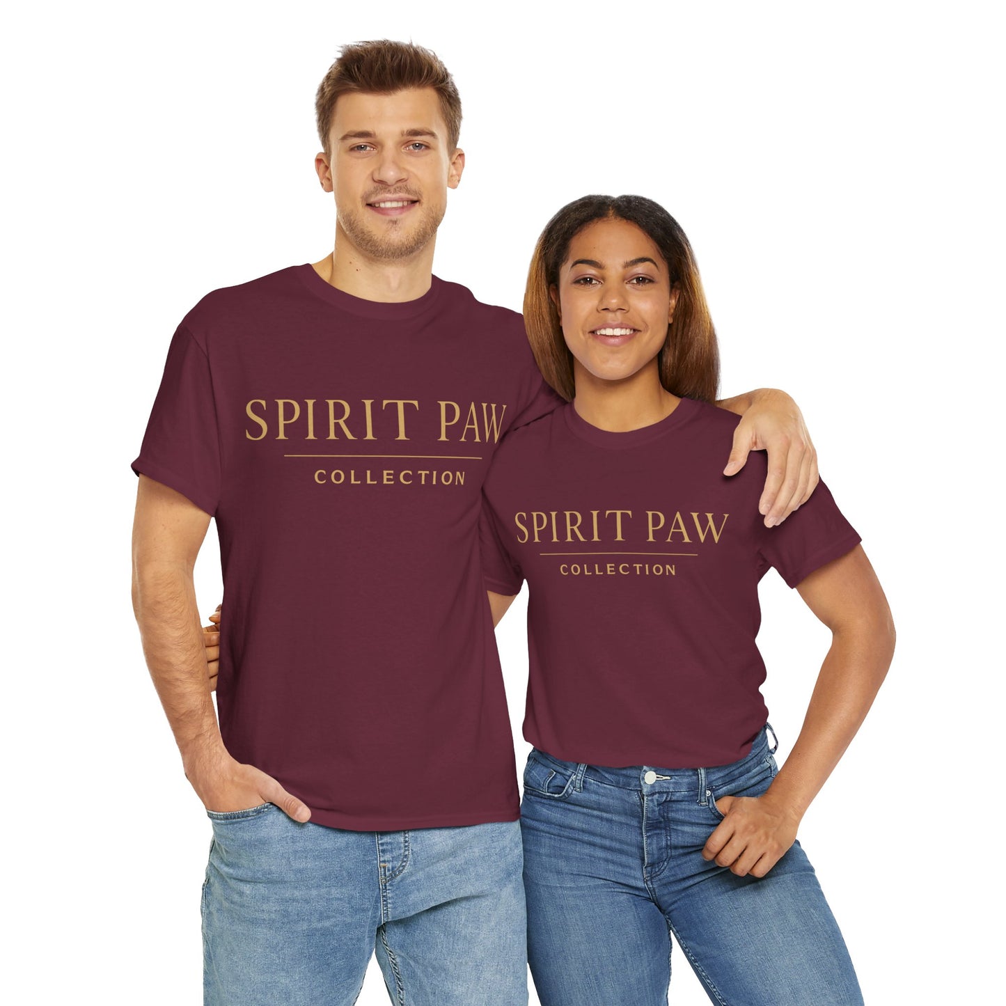Unisex Spirit Paw Heavy Cotton Tee - Comfortable Tee for Animal Lovers, Casual Wear, Gift for Pet Owners, Everyday Style, Soft Cotton Shirt