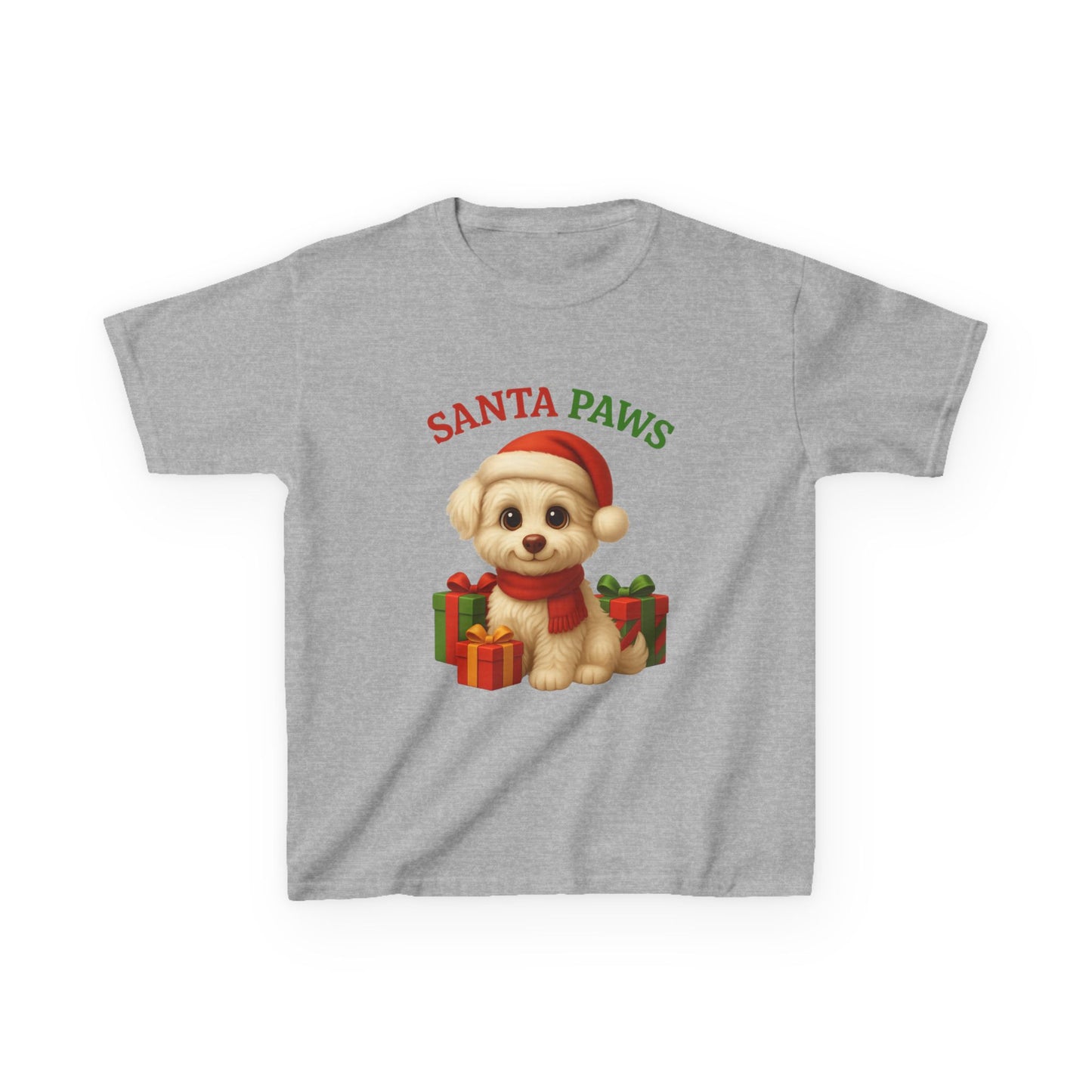 Santa Paws Kids Tee, Cozy Holiday T-Shirt for Children, Cute Christmas Apparel, Pet Lover Gift, Festive Kidswear