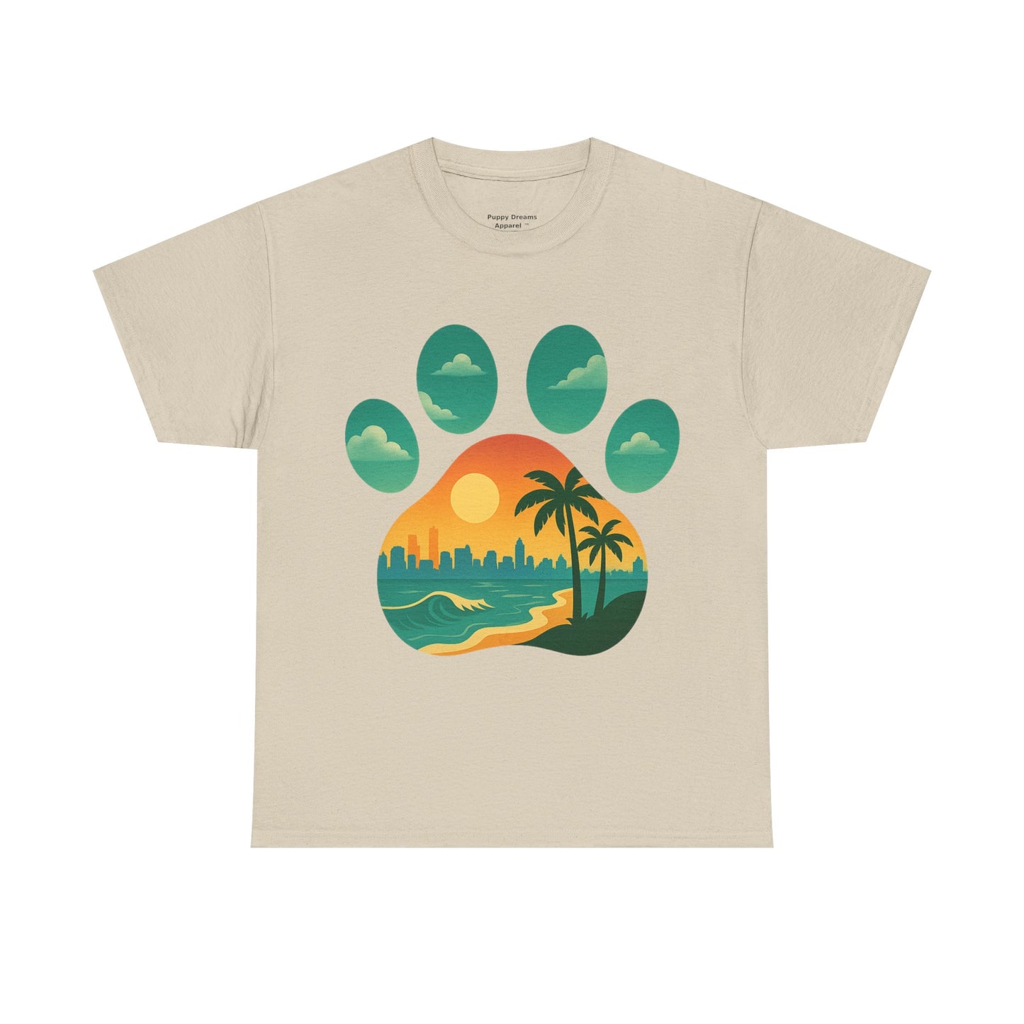 T-Shirt with Palm Tree Sunset Design, Beach Lover Gift, Unisex Shirt, Summer Vibes Tee, Casual Wear, Nature-Inspired Fashion