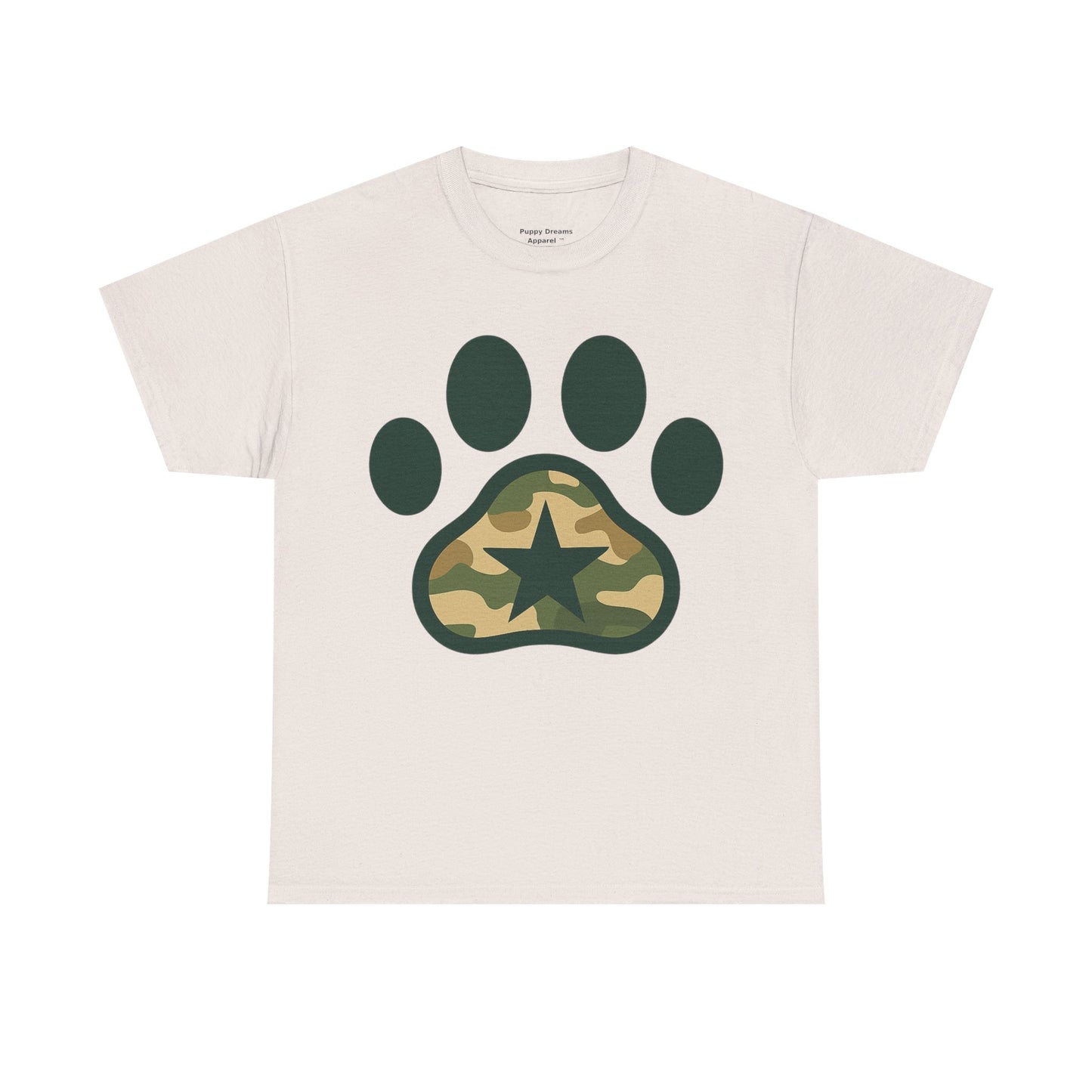 Camo Paw Print Tee, Animal Lover Shirt, Unisex Cotton T-Shirt, Pet Owner Gift, Casual Wear, Nature-Themed Apparel