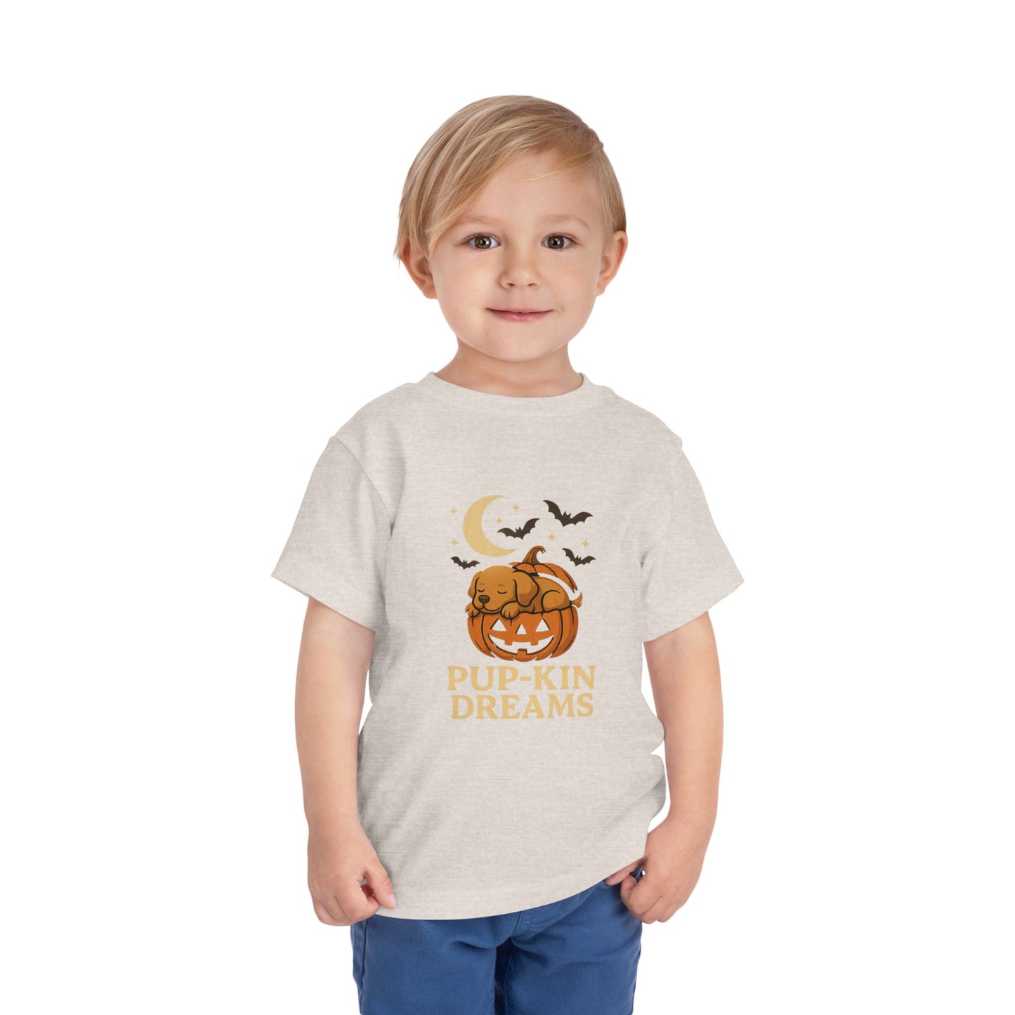 Toddler Halloween Tee - Pup-Kin Dreams, Funny Kids Shirt, Cute Fall Apparel, Baby Pumpkin T-Shirt, Trick or Treat Outfit