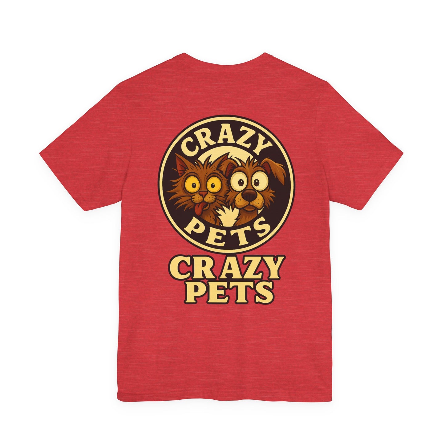 Crazy Pets Tee — "Running on Vibes and Poor Decisions" Cute Coffee-Loving Dog Shirt