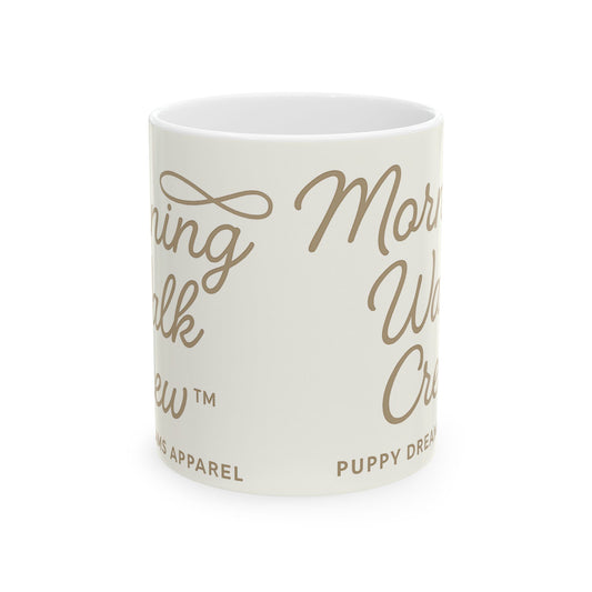 Cozy Coffee Ceramic Mug for Dog Lovers, Morning Walk Crew Mug, Gift for Pet Owners, Puppy Lover's Drinkware, Cute Animal Mug, Dog [...]