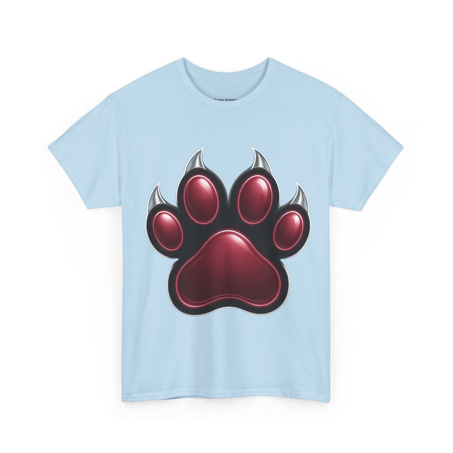 Stylish Unisex Heavy Cotton Tee with Bold Red Paw Print, Pet Lover Gift, Animal Rescue Fundraiser, Casual Wear, Everyday Essentials