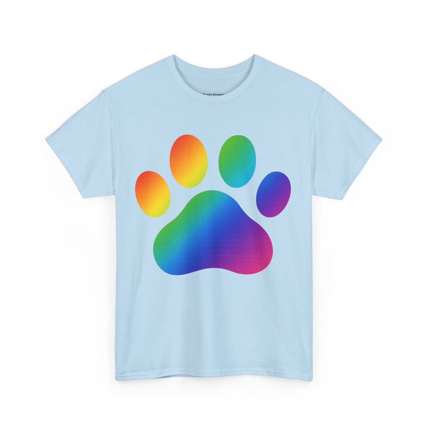 Pride Paw Print Unisex Heavy Cotton Tee | Perfect for Animal Lovers, LGBTQ+ Events, Dog Lovers, Casual Wear, Gift