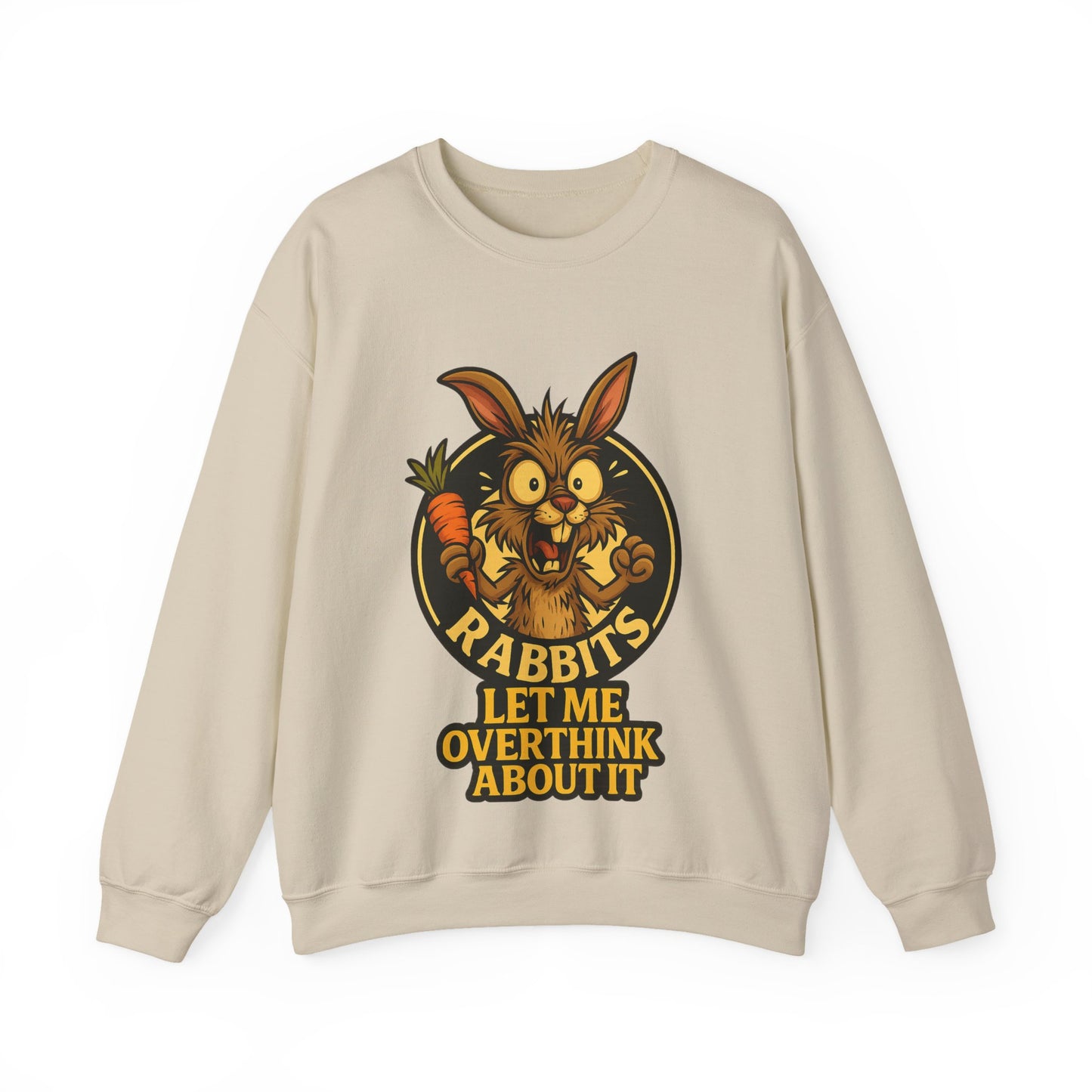 Rabbit Overthinker Crewneck Sweatshirt – "Rabbits Let Me Overthink About It" Graphic