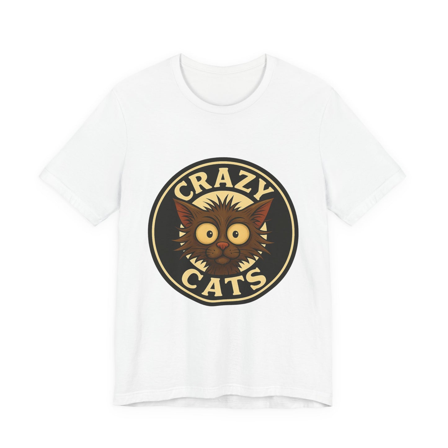 Crazy Cats T‑Shirt — Retro Cute Cat Badge Tee
