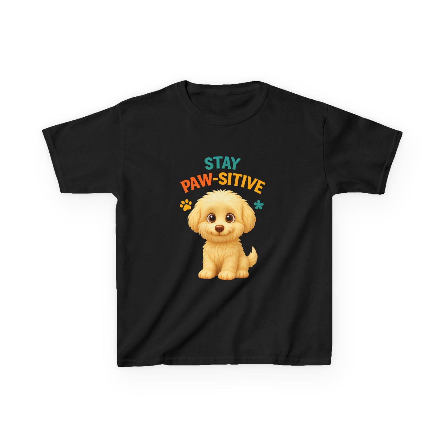 Kids Paw-sitive Tee, Cute Dog T-Shirt, Fun Gift for Animal Lovers, Birthday Apparel, Pet-Themed Kids Clothing