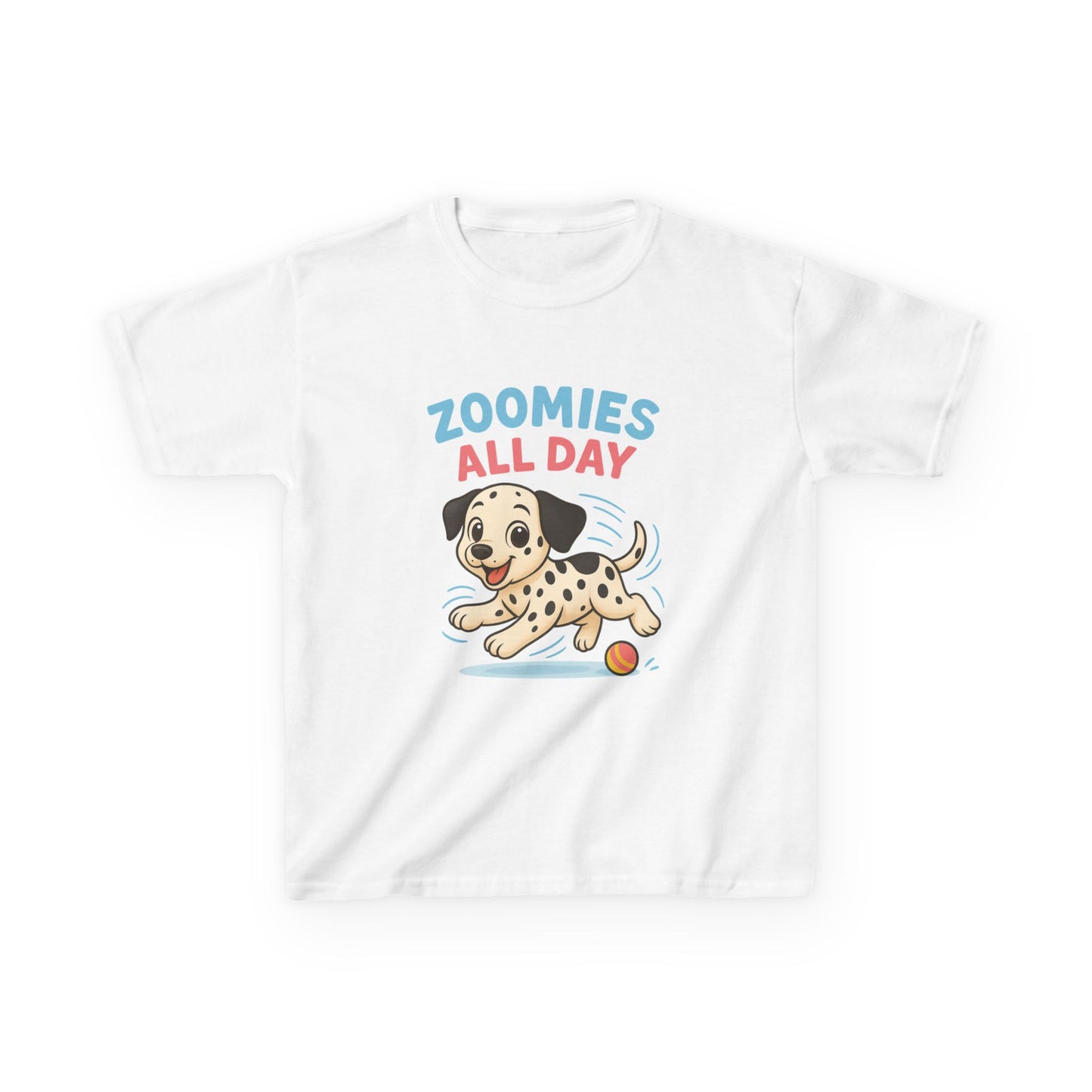 Kids Dalmatian Zoomies Tee, Funny Dog T-Shirt, Kids Playwear, Animal Lover Gift, Pet-Themed Apparel