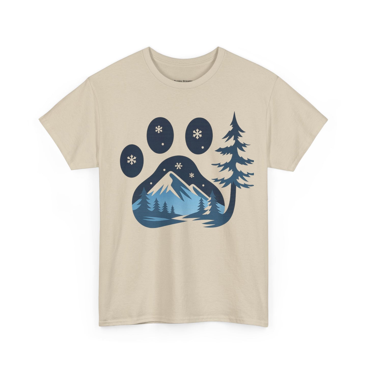 Mountain Paw Print Tee, Nature Lover Gift, Hiking T-Shirt, Animal Print Shirt, Unisex Graphic Tee, Outdoor Adventure Wear