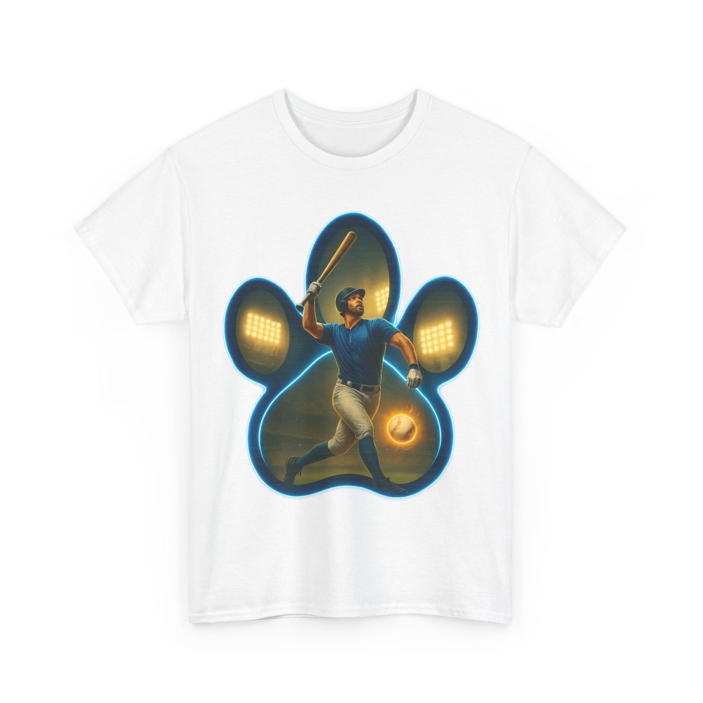 Paw Print Game Day Tee, Unisex Cotton Shirt, Sports Fan Apparel, Pet Lover Gift, Fun Casual Wear