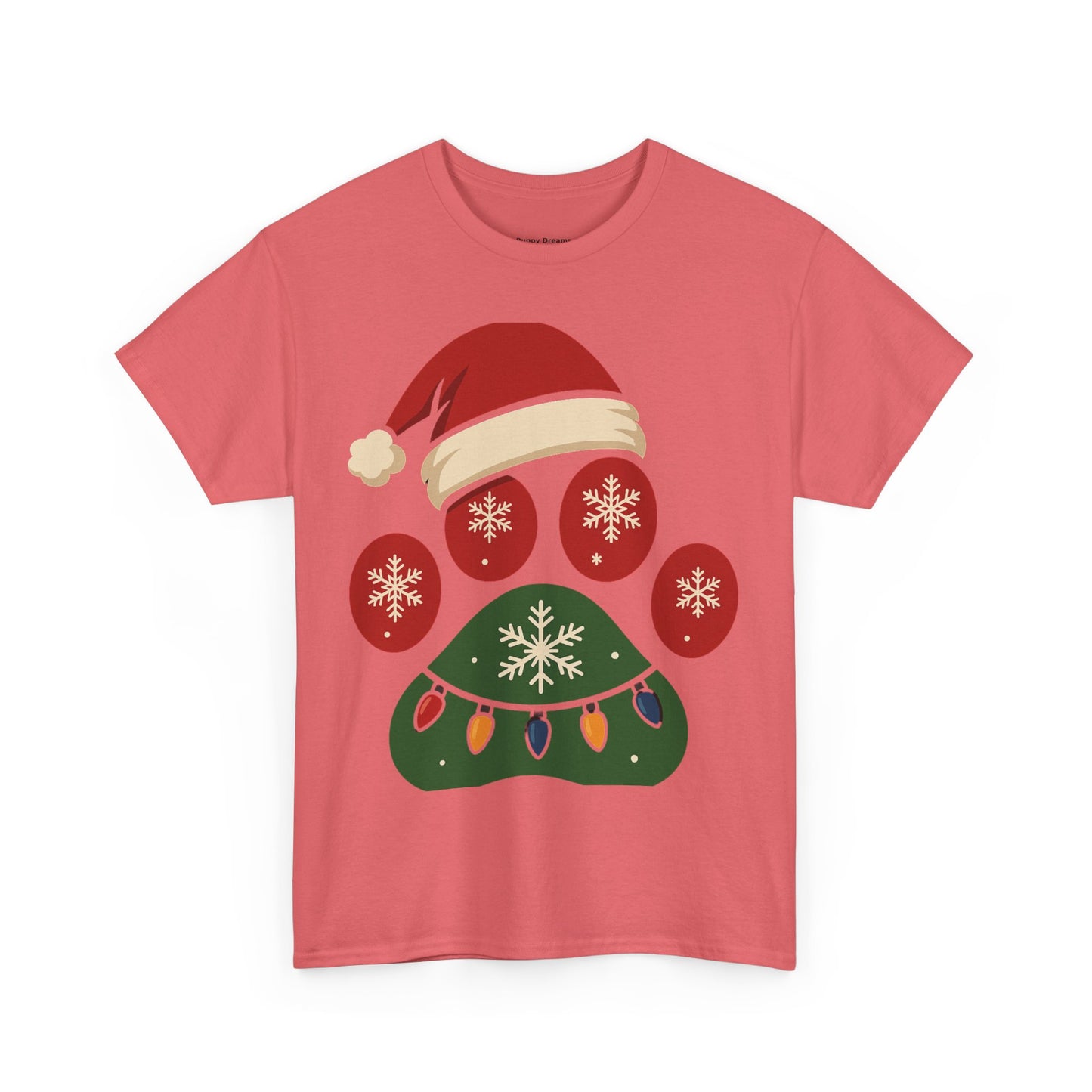 Festive Dog Paw Print Tee, Holiday T-Shirt for Pet Lovers, Christmas Casual Wear, Cute Pet Apparel, Winter Gift Idea