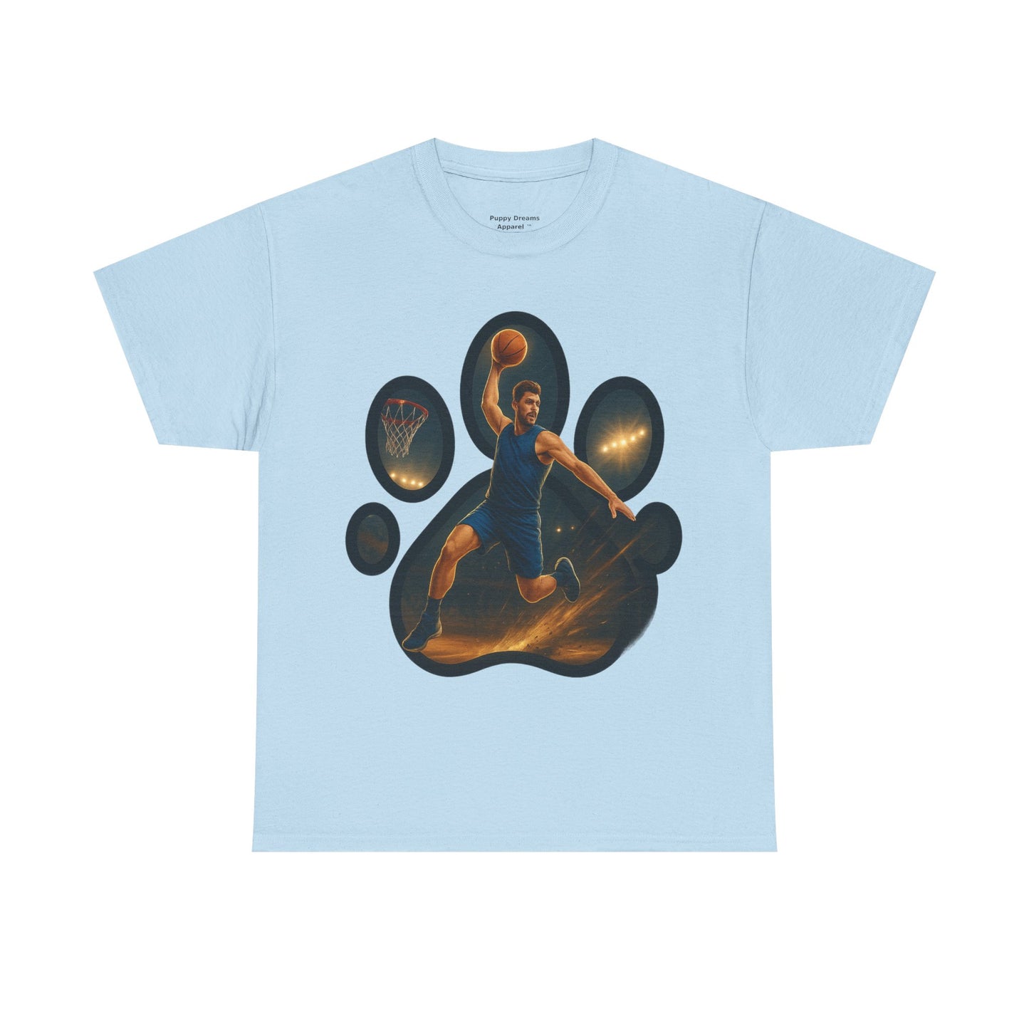 Paw Print Sports Tee | Unisex Heavy Cotton T-Shirt, Animal Lover Gift, Athletes Apparel, Cool Gym Wear, Unique Pet Lover Gift